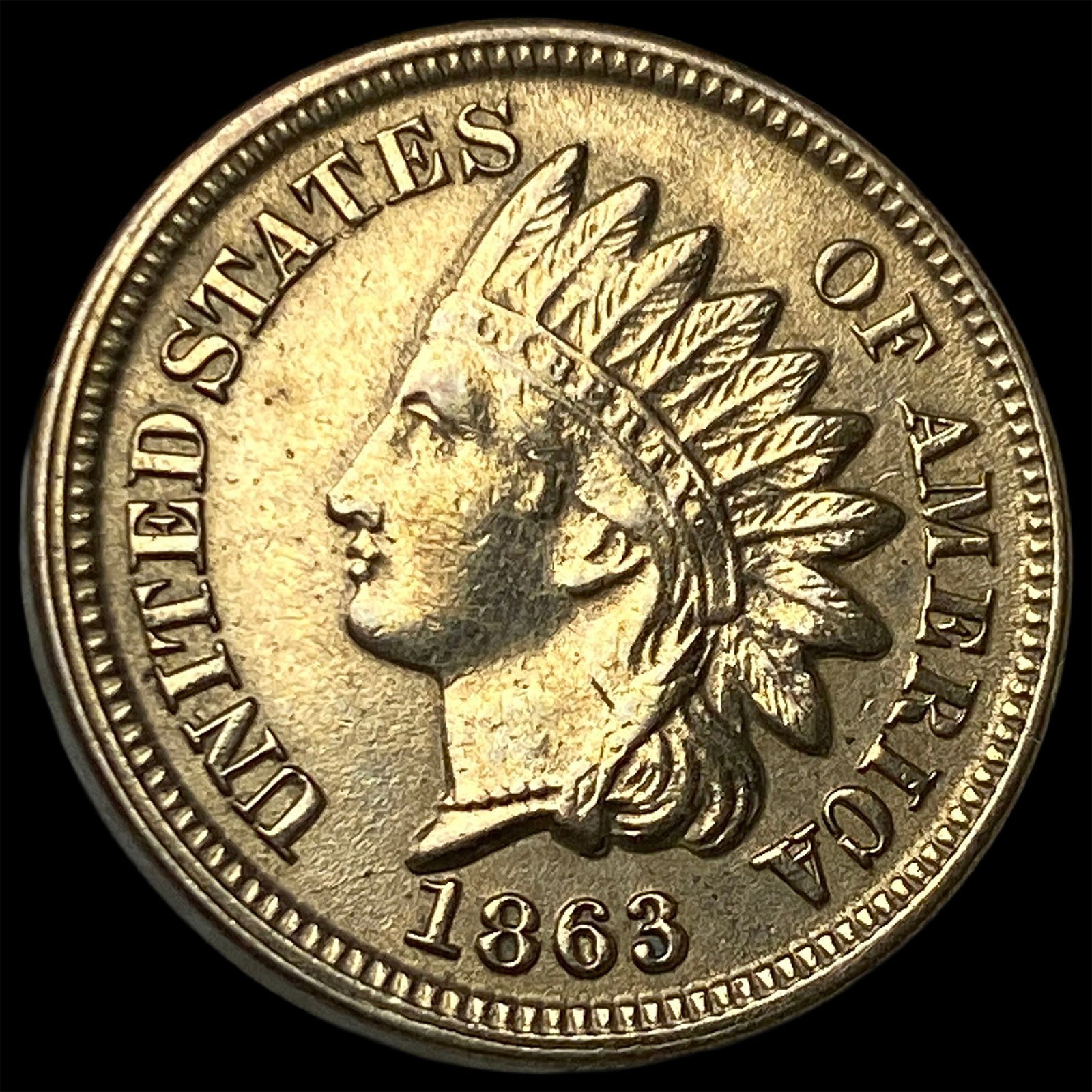 1863 Indian Head Cent CLOSELY UNCIRCULATED: 1863 Indian Head Cent CLOSELY UNCIRCULATED
