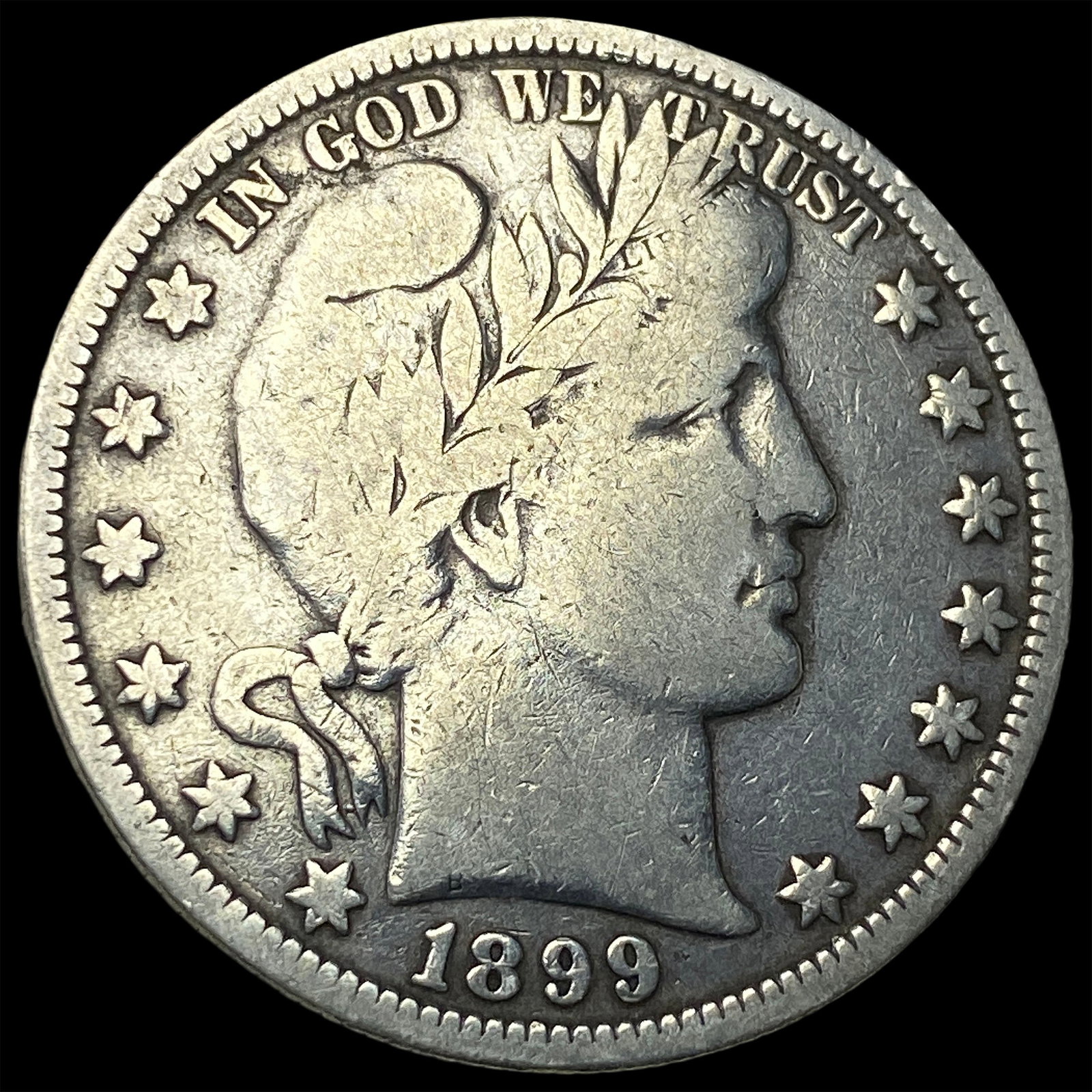 1899-O Silver Barber Half Dollar NICELY CIRCULATED: 1899-O Silver Barber Half Dollar NICELY CIRCULATED