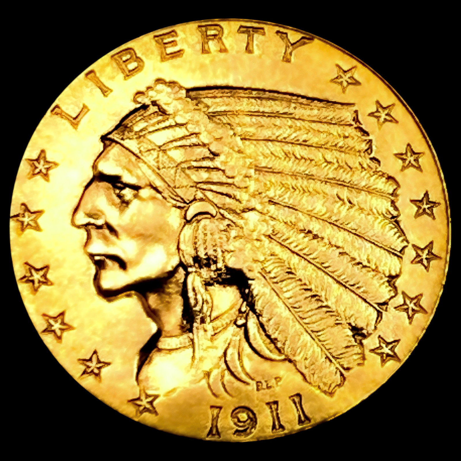 1911-D Strong D $2.50 Gold Quarter Eagle (1 of 2)