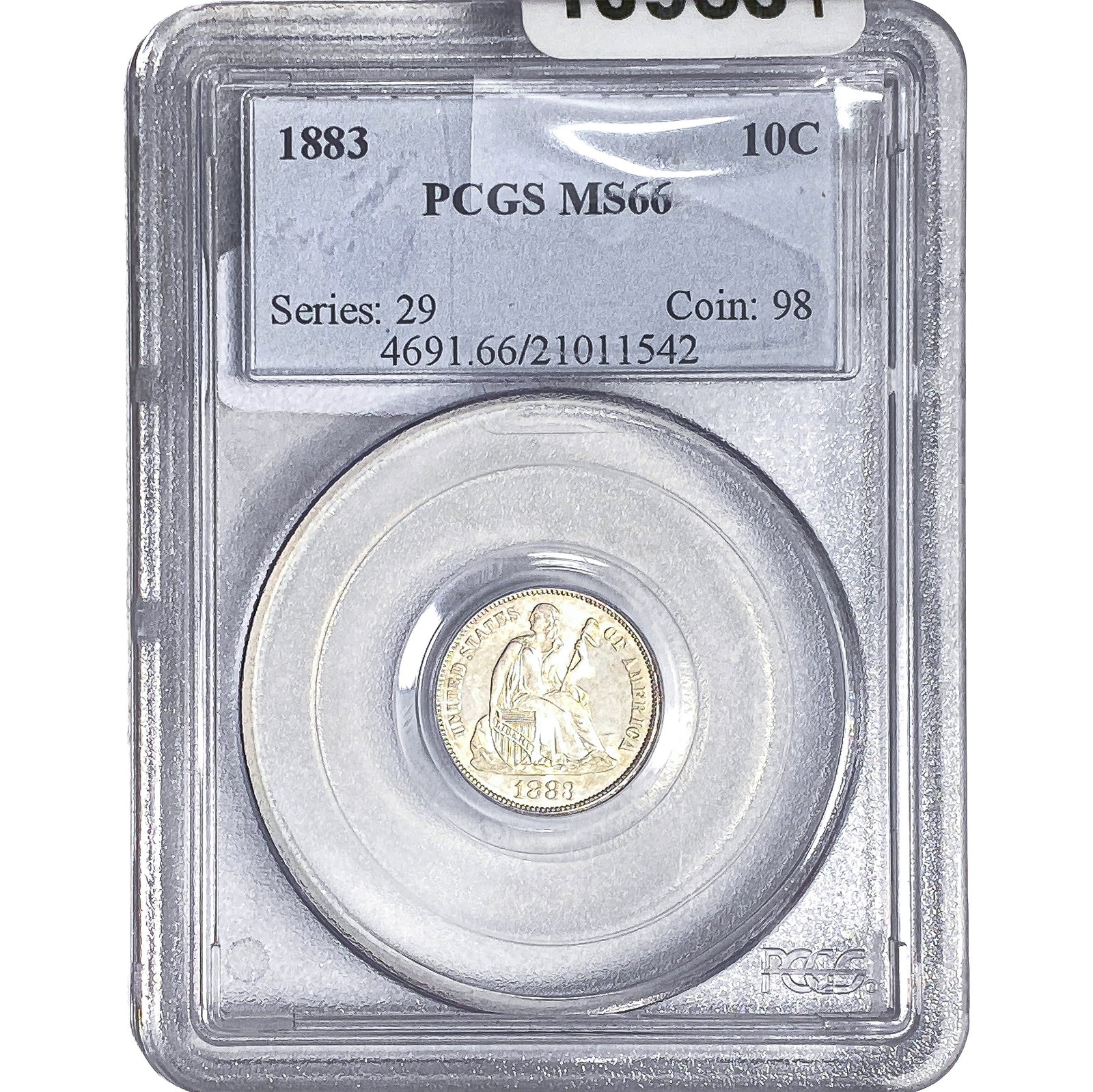 1883 Seated Liberty Dime PCGS MS66 (1 of 2)