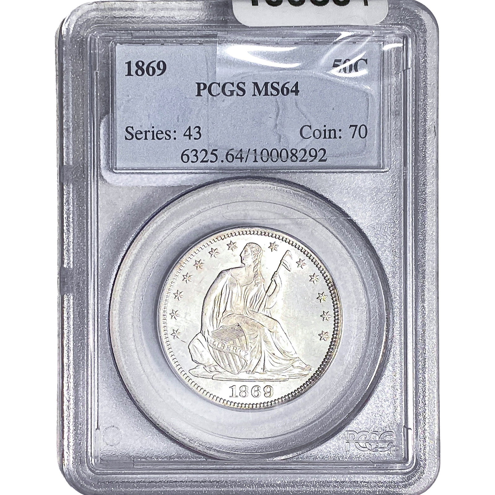 1869 Seated Liberty Half Dollar PCGS MS64 (1 of 2)