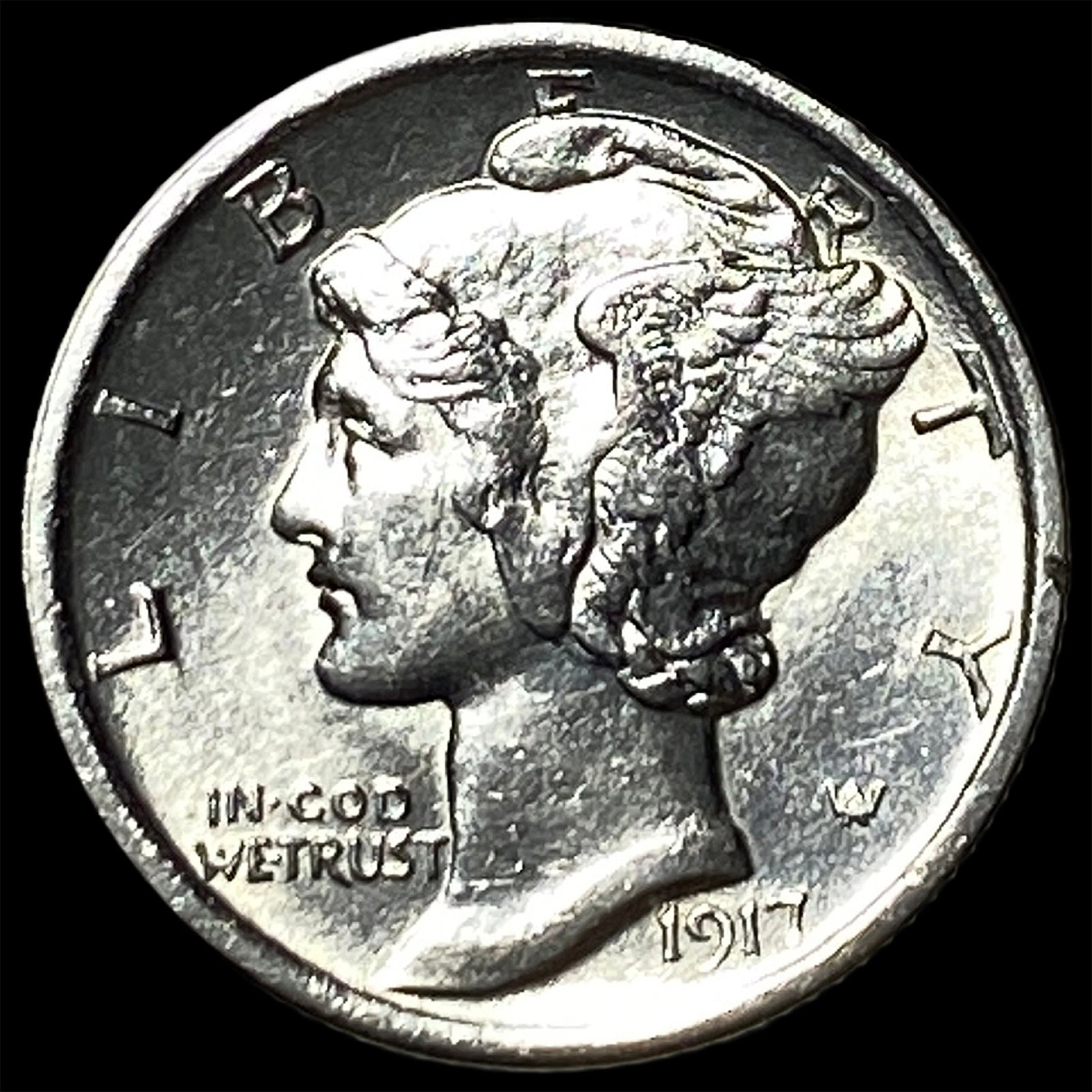 1917-D Silver Mercury Dime UNCIRCULATED (1 of 2)