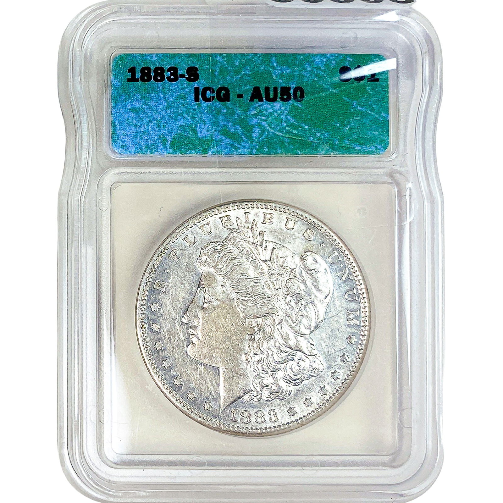 1883-S Morgan Silver Dollar ICG AU50: 1883-S Morgan Silver Dollar ICG AU50