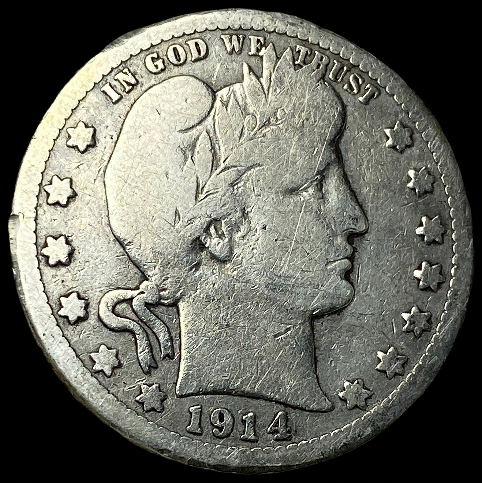 1914-S Barber Silver Quarter NICELY CIRCULATED (1 of 2)