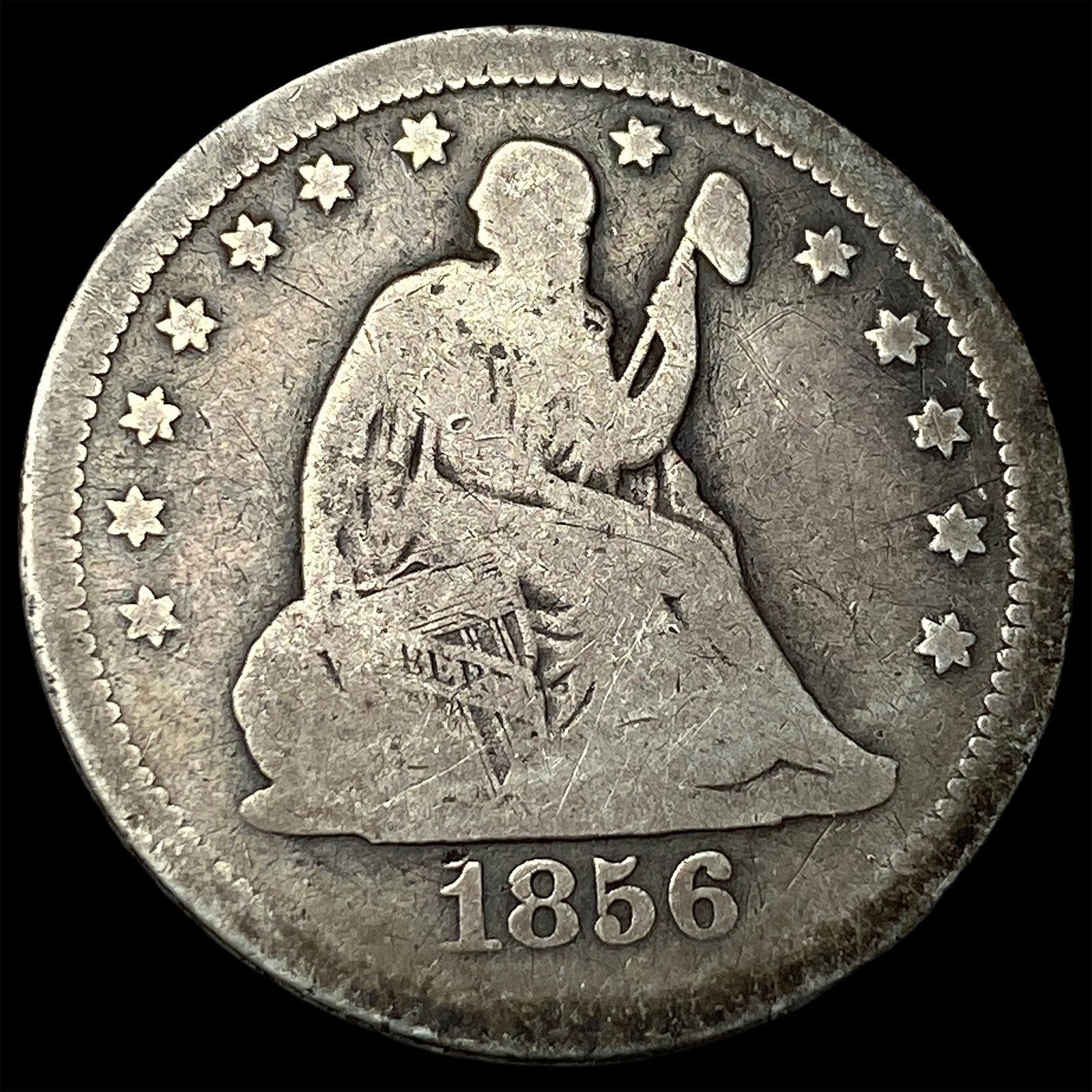 1856 Seated Liberty Quarter NICELY CIRCULATED (1 of 2)