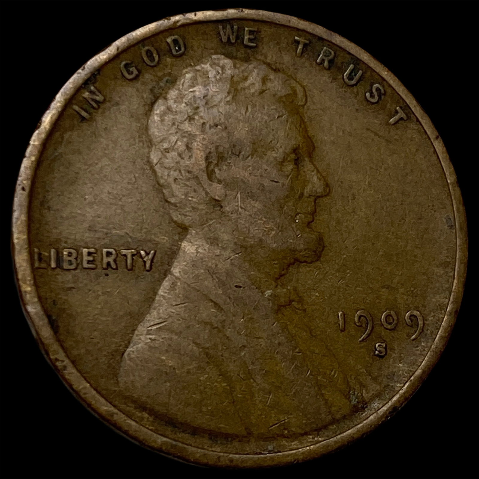1909-S Lincoln Wheat Cent ABOUT UNCIRCULATED (1 of 2)