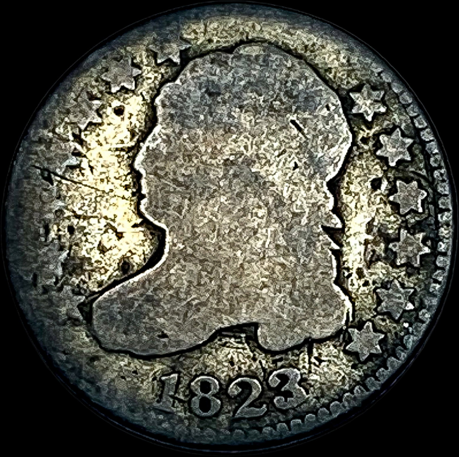 1823 Capped Bust Half Dollar NICELY CIRCULATED: 1823 Capped Bust Half Dollar NICELY CIRCULATED
