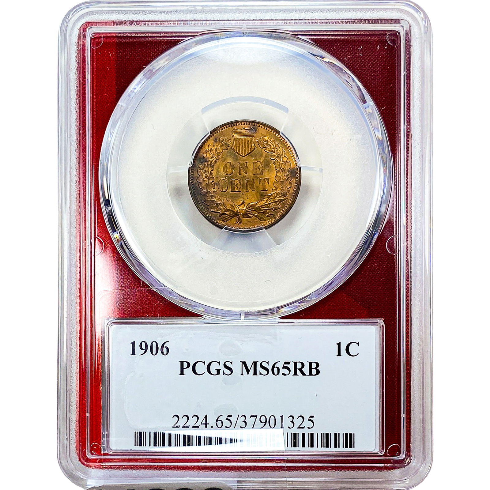 1906 Indian Head Cent PCGS MS65 RB: 1906 Indian Head Cent PCGS MS65 RB