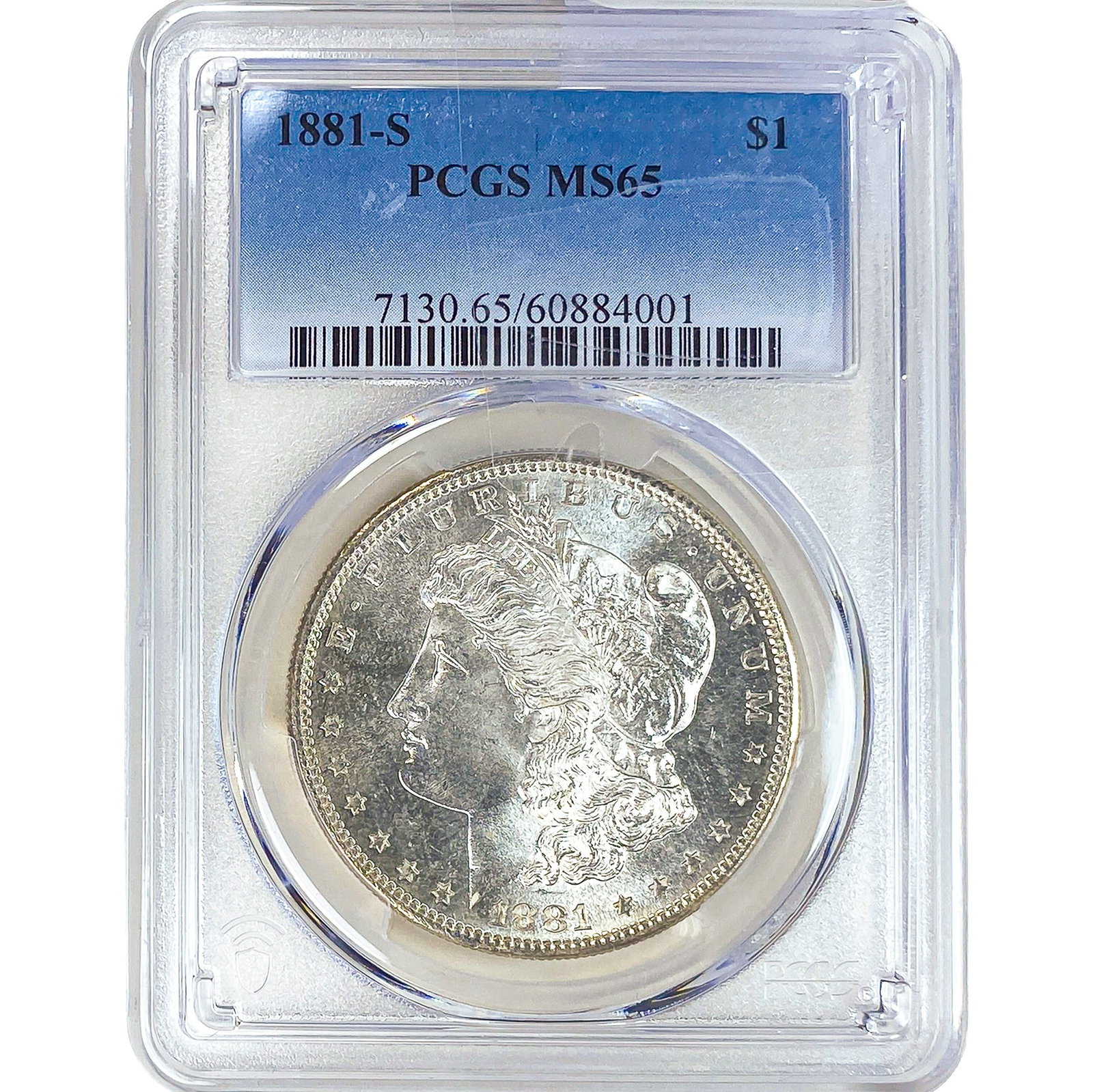 1881-S Morgan Silver Dollar PCGS MS65: 1881-S Morgan Silver Dollar PCGS MS65