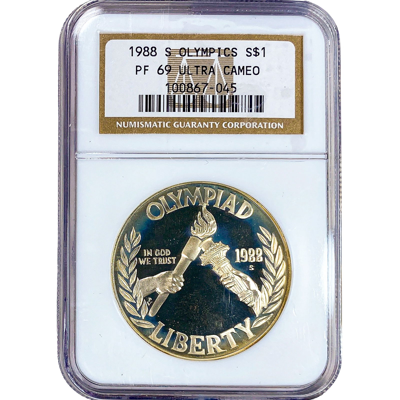 1988-S $1 Sliver Olympics NGC PF69 Ultra Cameo: 1988-S $1 Sliver Olympics NGC PF69 Ultra Cameo