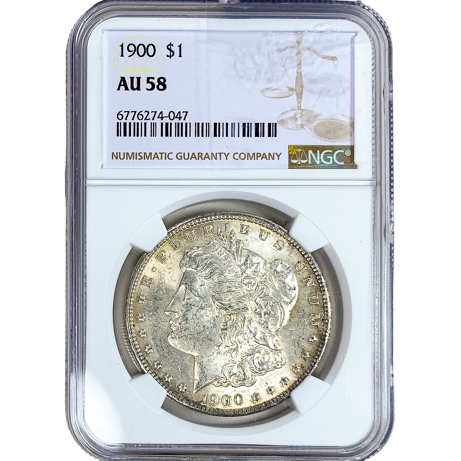 1900 Morgan Silver Dollar NGC AU58: 1900 Morgan Silver Dollar NGC AU58