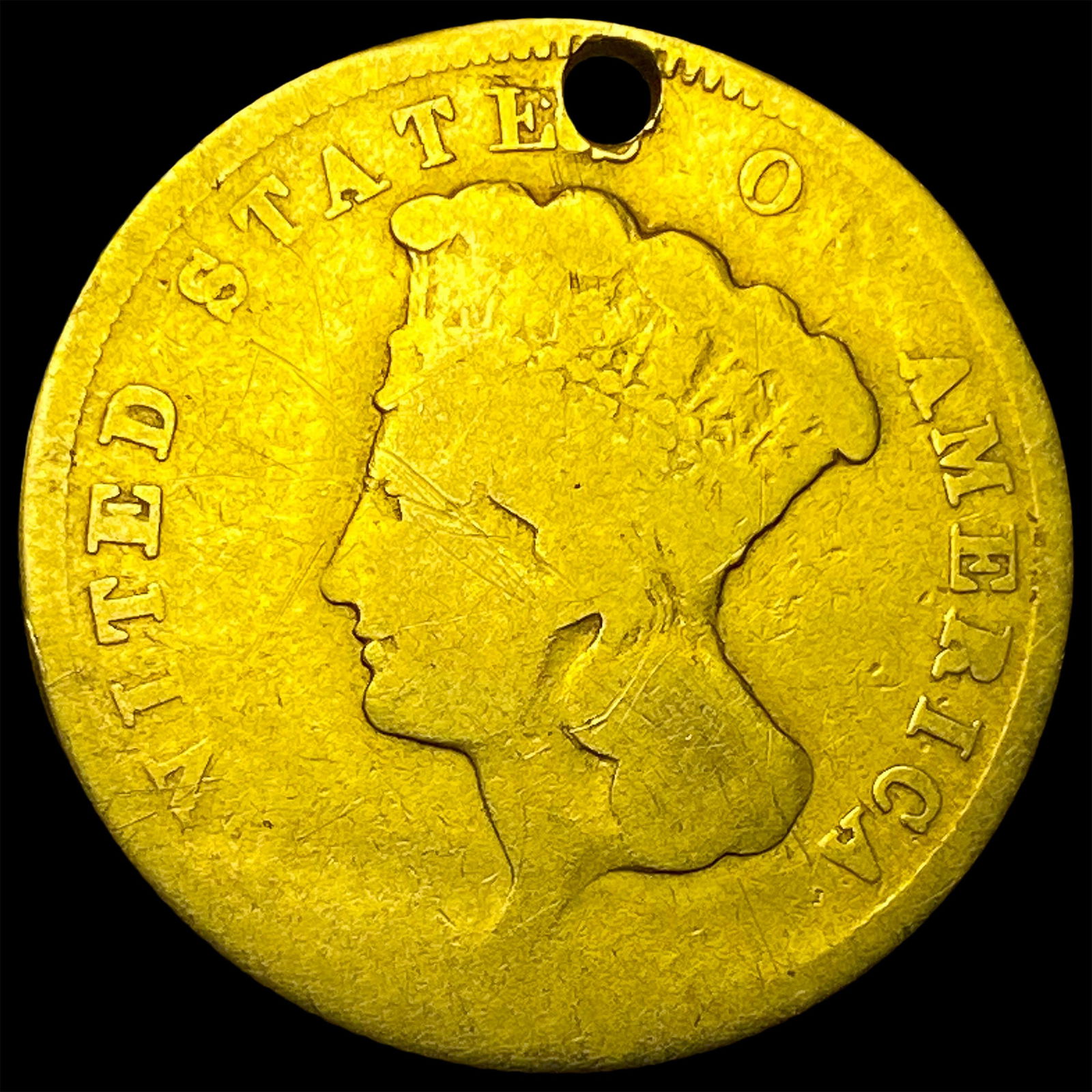 1874 Gold $3 Indian Princess HIGH GRADE (1 of 2)