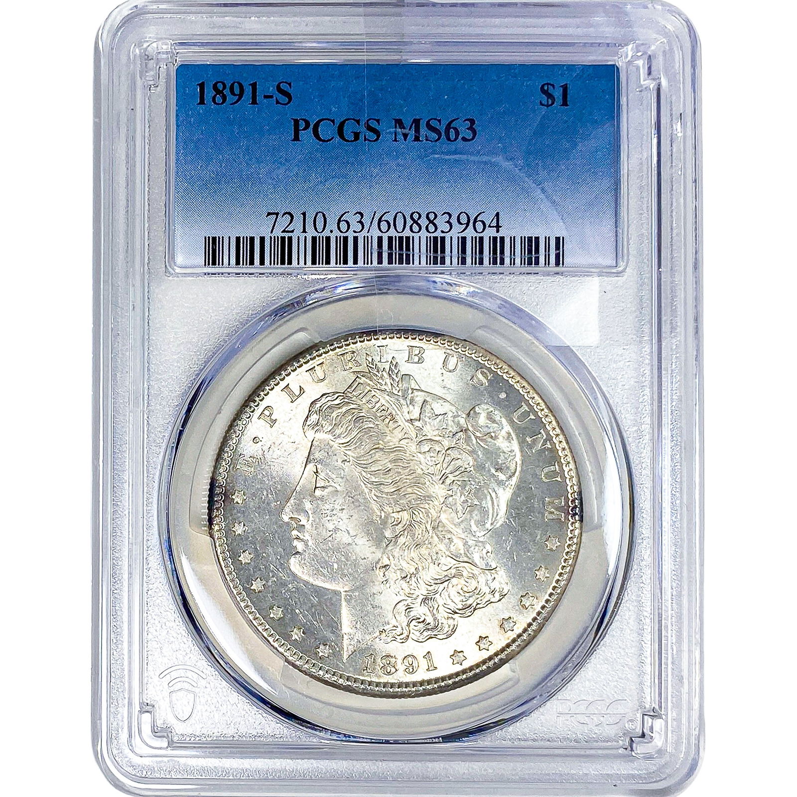 1891-S Morgan Silver Dollar PCGS MS63: 1891-S Morgan Silver Dollar PCGS MS63