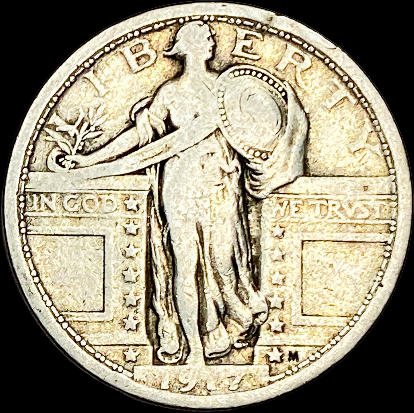 1917 Type 1 Standing Liberty Quarter LIGHTLY CIRCULATED: 1917 Type 1 Standing Liberty Quarter LIGHTLY CIRCULATED