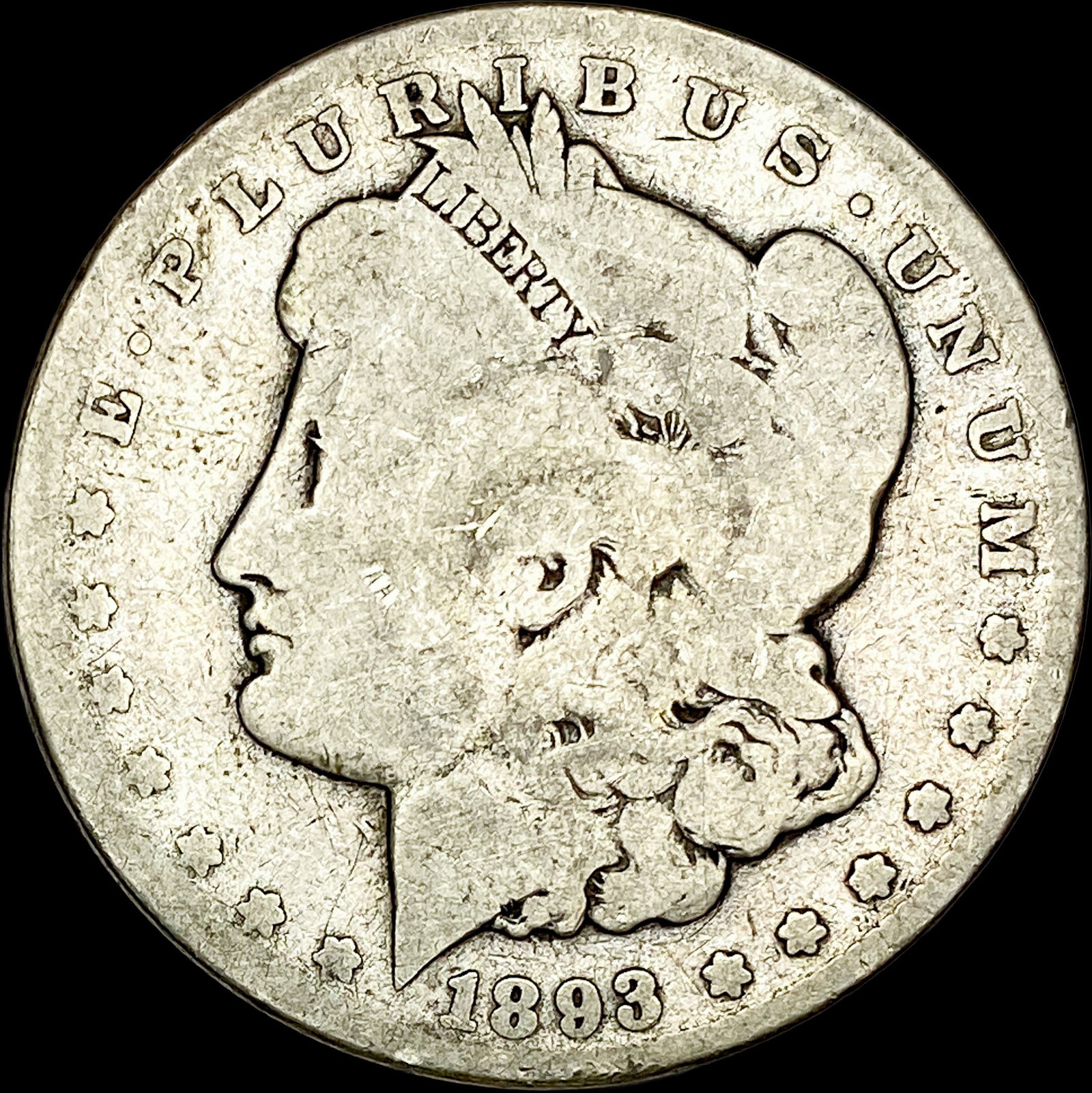 1893-CC Silver Morgan Dollar NICELY CIRCULATED: 1893-CC Silver Morgan Dollar NICELY CIRCULATED