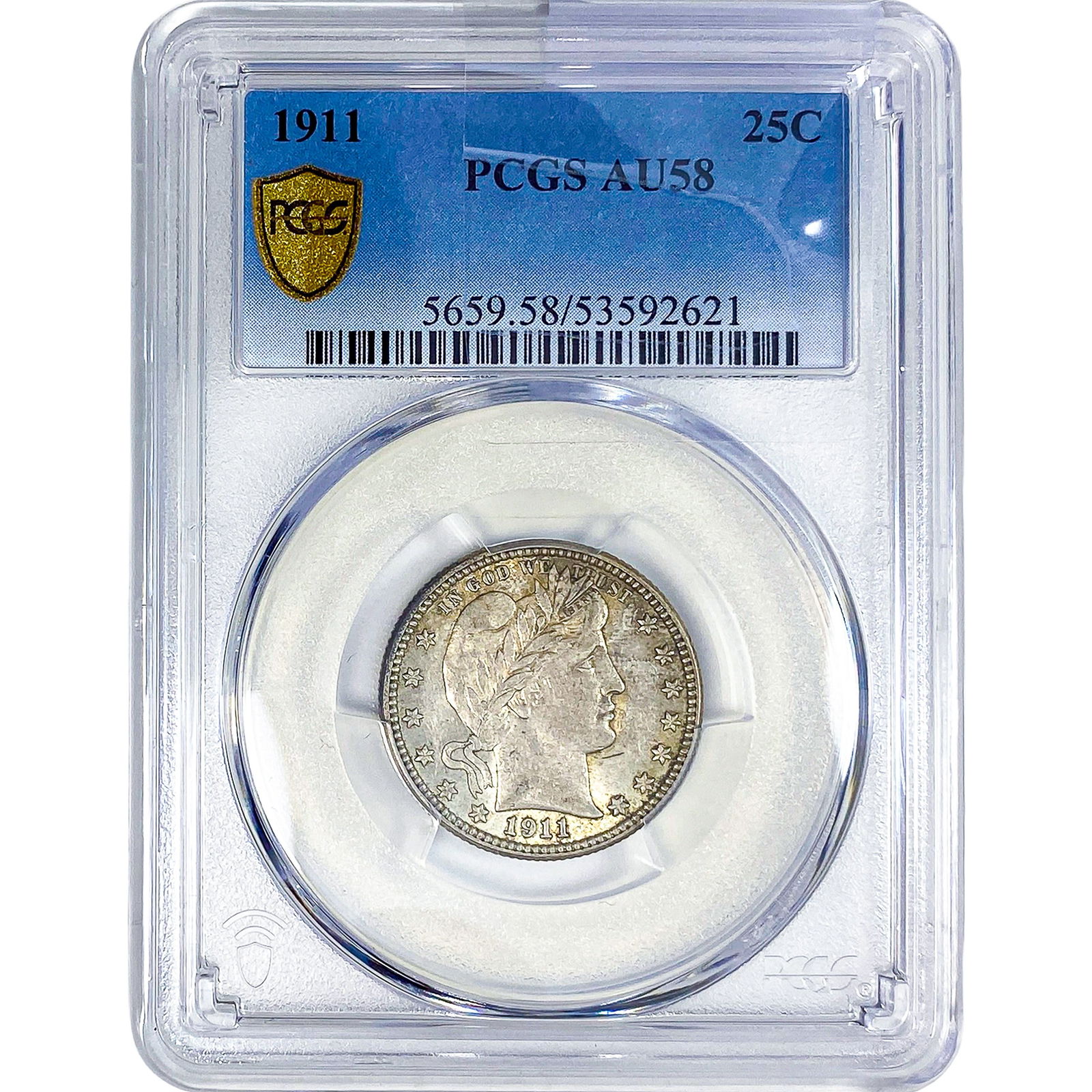 1911 Barber Quarter NGC AU58: 1911 Barber Quarter NGC AU58