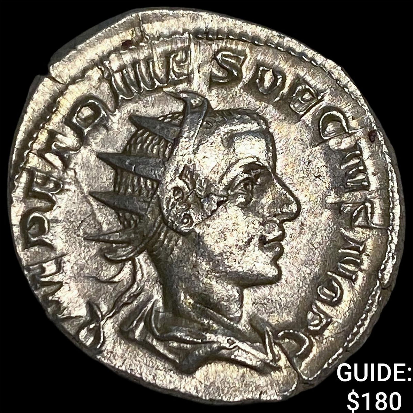 Roman Empire Herennius Etruscus 250-251 AD Silver Ant. NEARLY UNCIRCULATED (1 of 2)