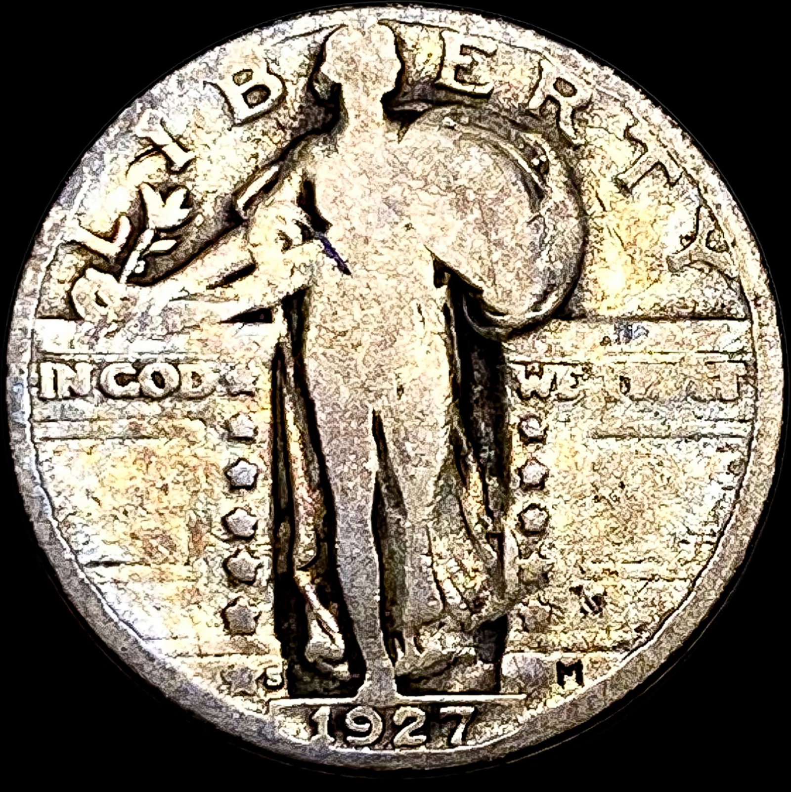 1927-S Standing Liberty Quarter NICELY CIRCULATED: 1927-S Standing Liberty Quarter NICELY CIRCULATED