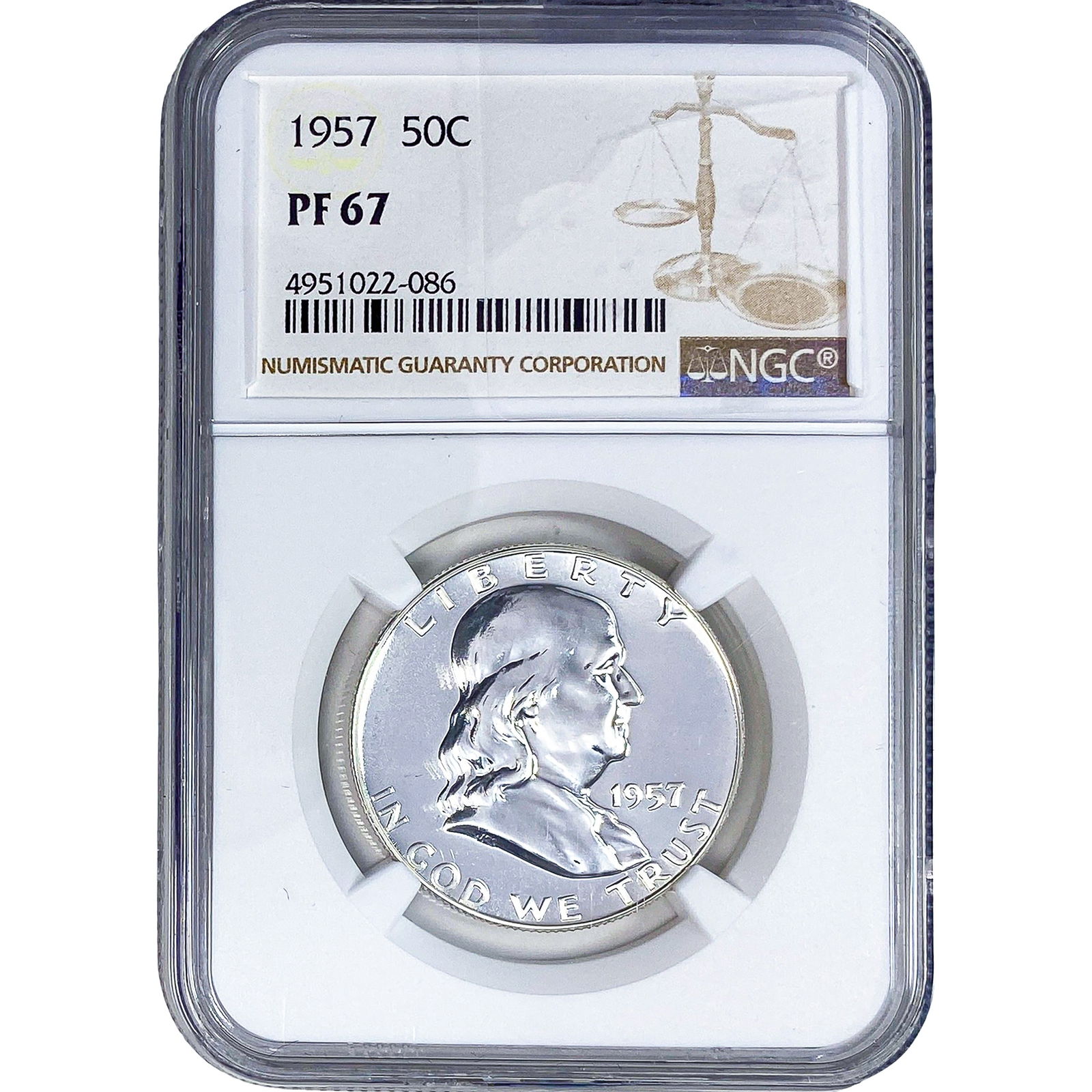 1957 Franklin Half Dollar NGC PF67: 1957 Franklin Half Dollar NGC PF67