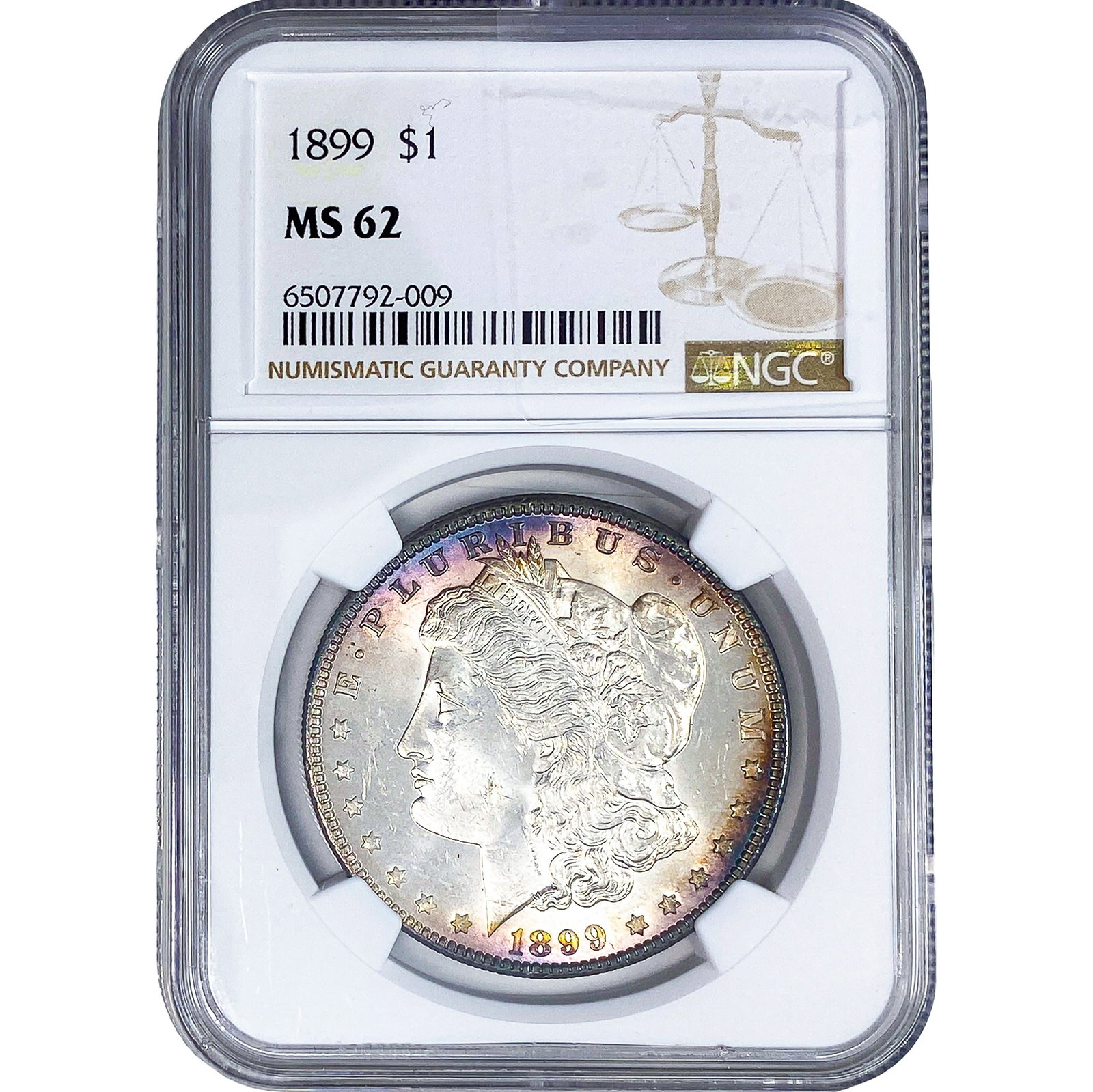 1899 Morgan Silver Dollar NGC MS62: 1899 Morgan Silver Dollar NGC MS62