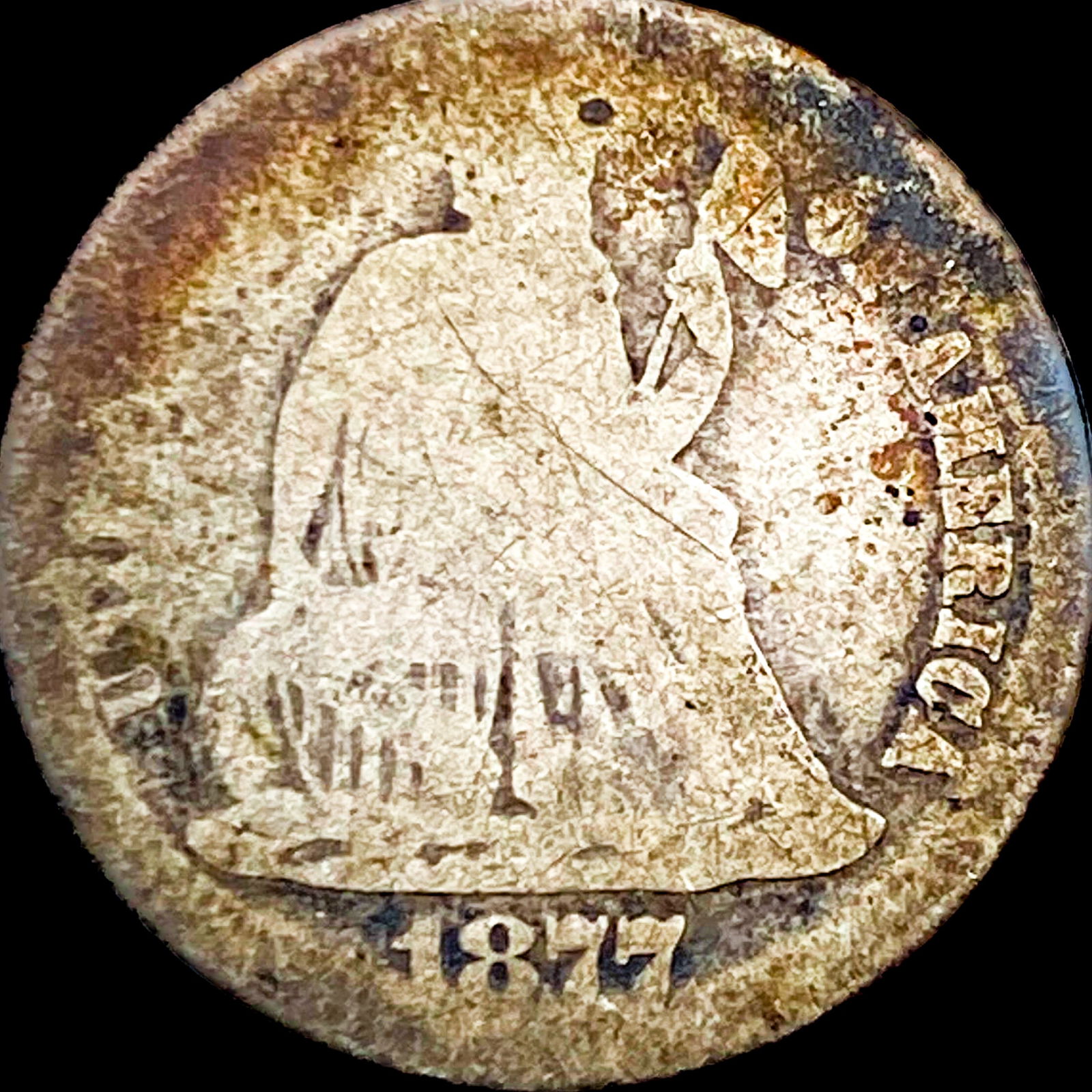 1877 Seated Liberty Dime NICELY CIRCULATED: 1877 Seated Liberty Dime NICELY CIRCULATED