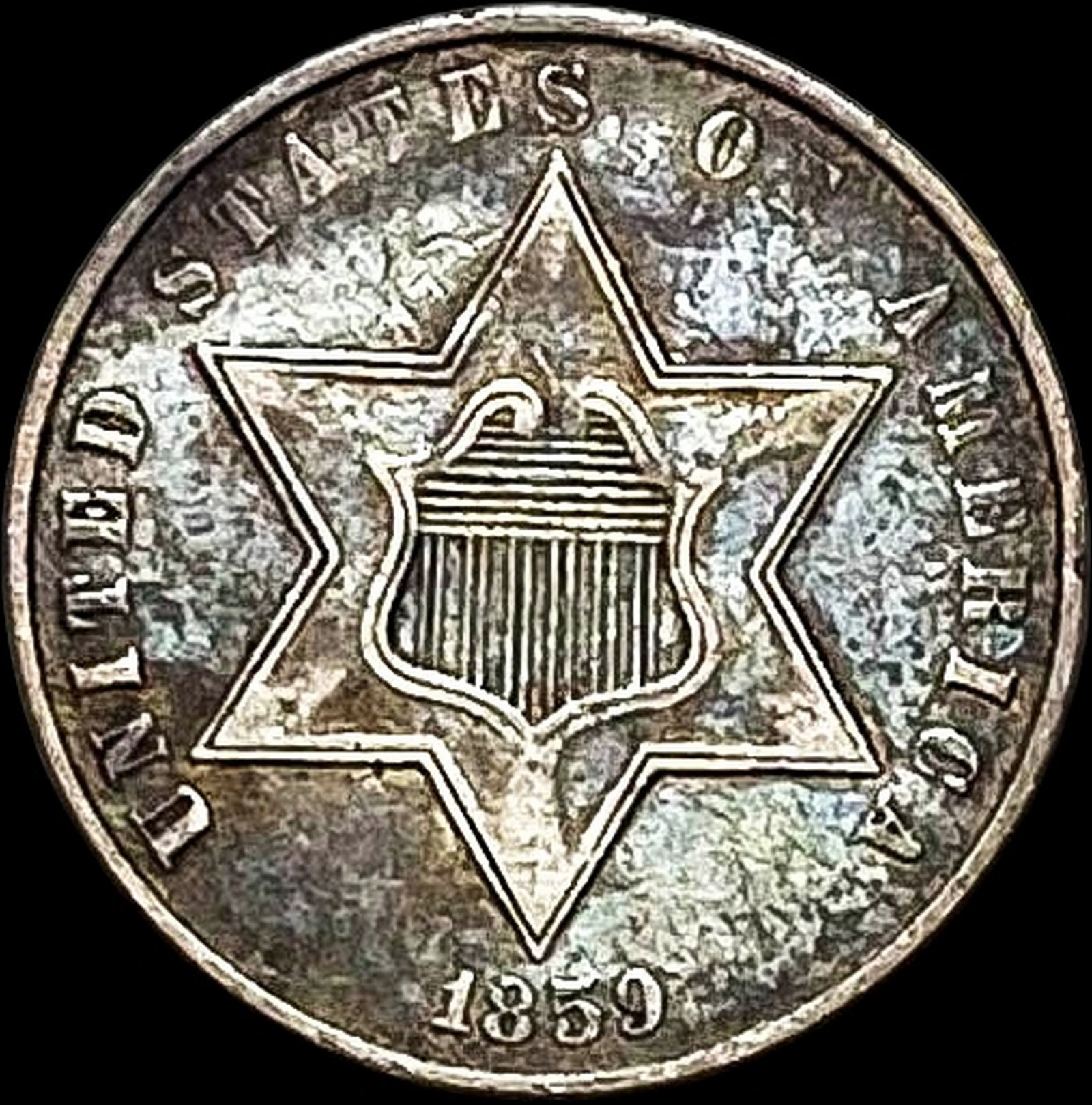 1859 Silver Three-Cent Piece (1 of 2)