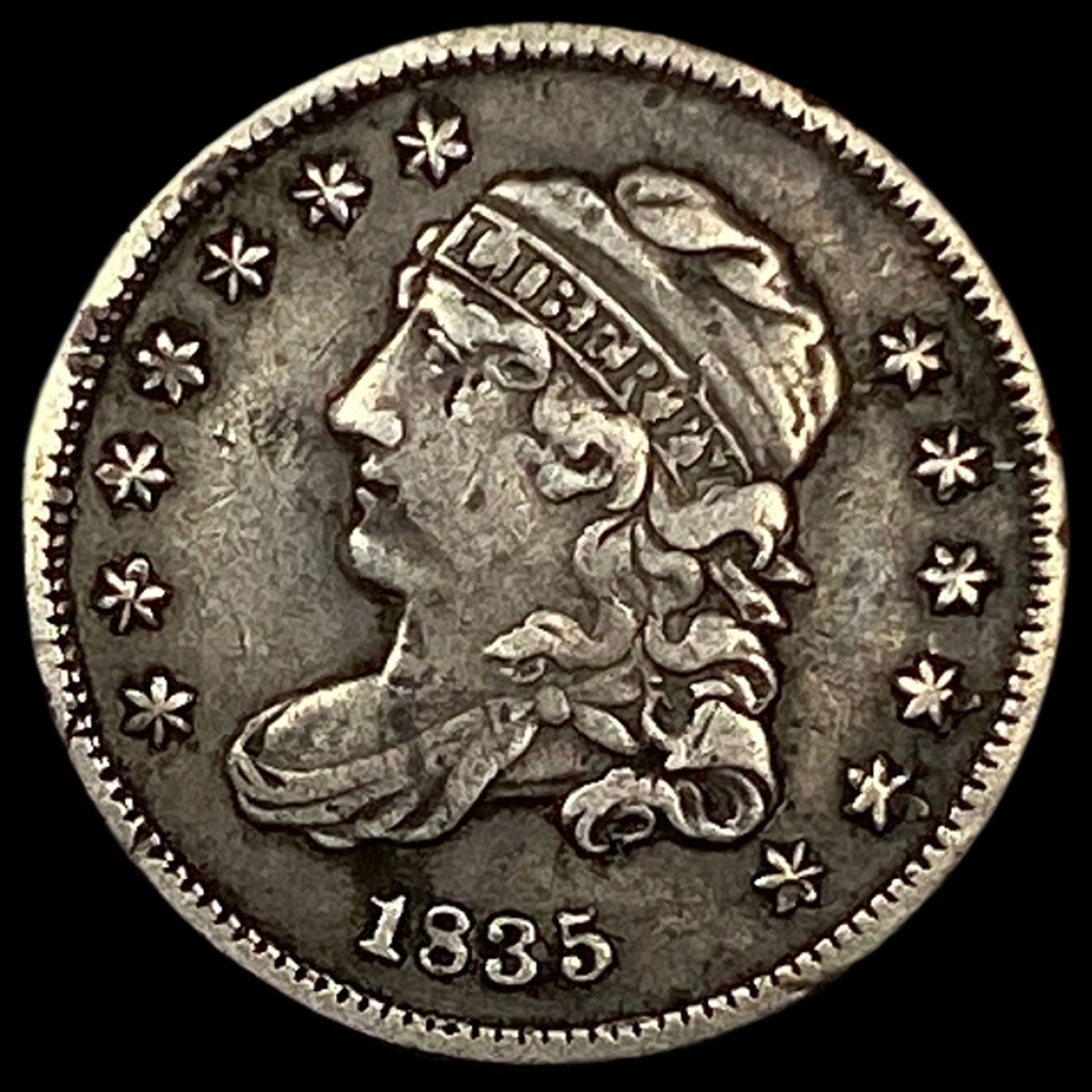 1835 Capped Bust Half Dime NEARLY UNCIRCULATED: 1835 Capped Bust Half Dime NEARLY UNCIRCULATED