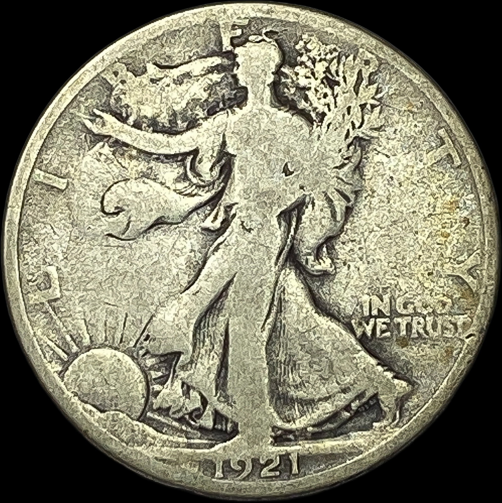 1921 Silver Walking Liberty Half Dollar NICELY CIRCULATED (1 of 2)