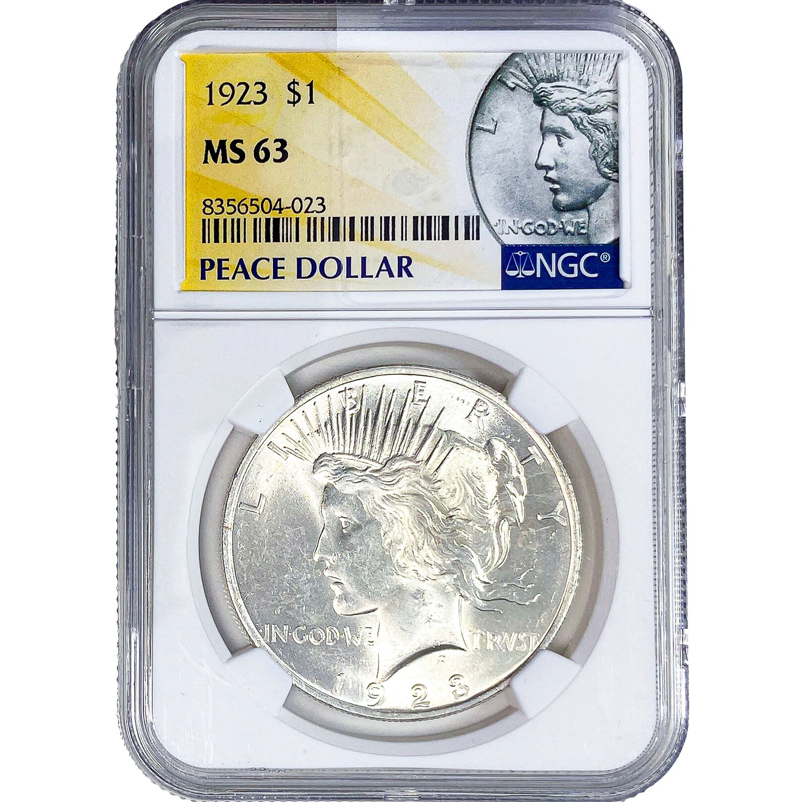 1923 Silver Peace Dollar NGC MS63: 1923 Silver Peace Dollar NGC MS63
