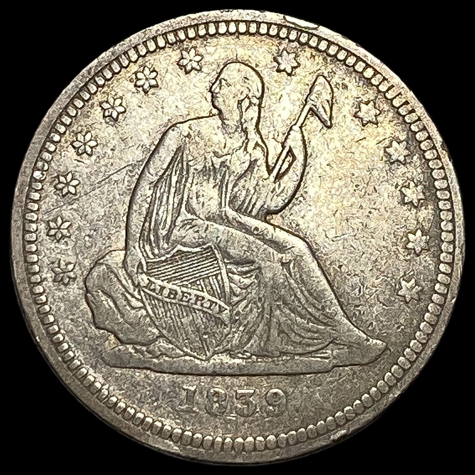 1839 Seated Liberty Quarter LIGHTLY CIRCULATED (1 of 2)