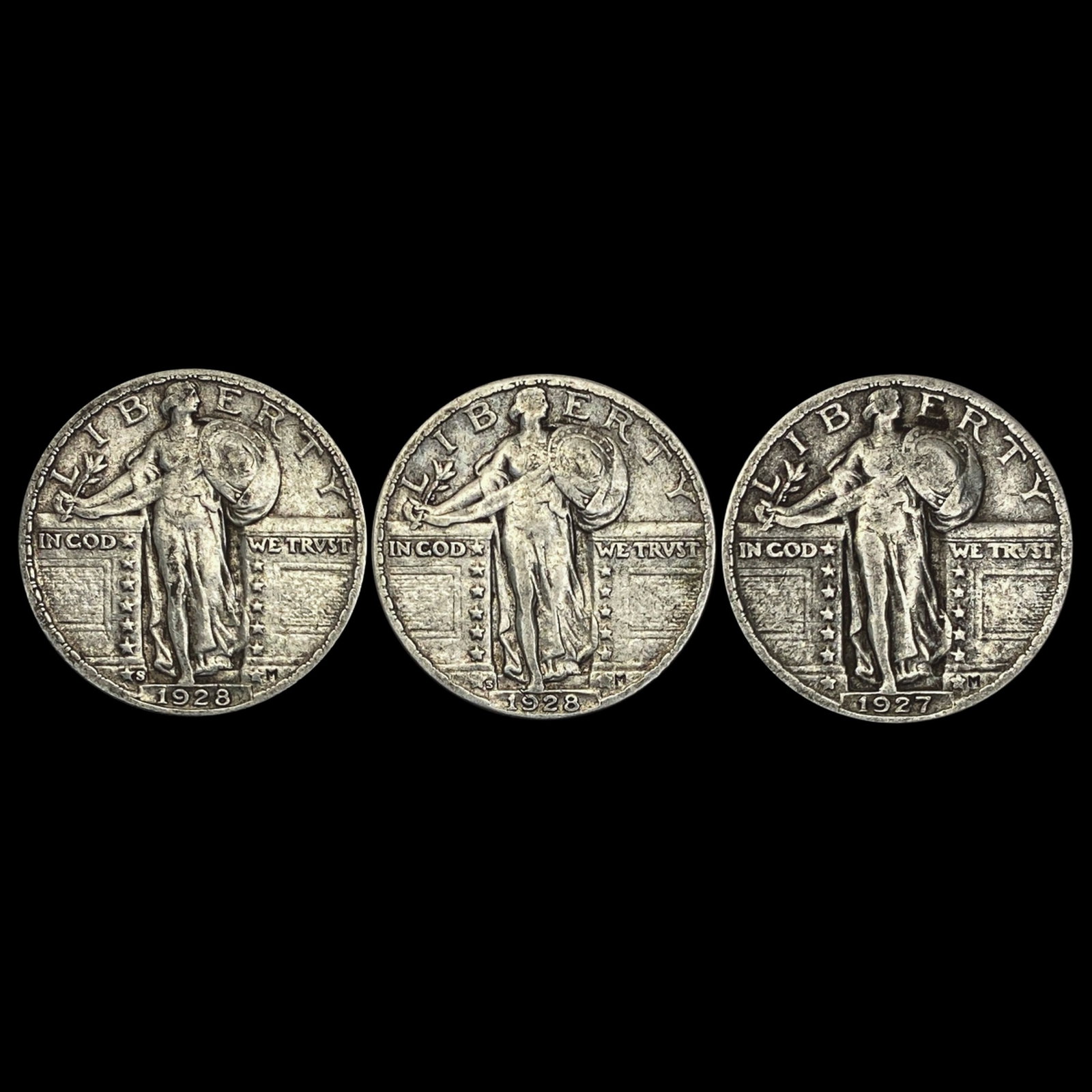 [3]1927-1928 Standing Liberty Silver Quarters CLOSELY UNCIRCULATED (1 of 2)