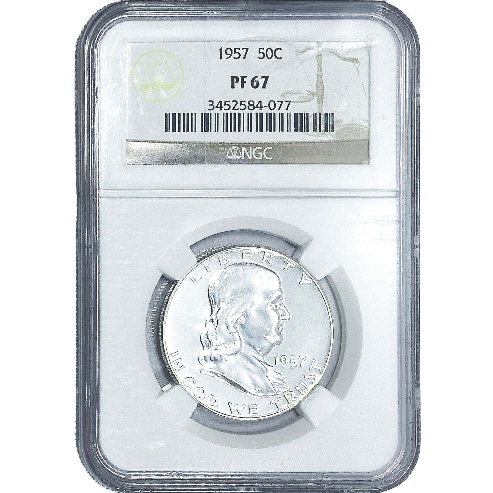 1957 Franklin Half Dollar NGC PF67: 1957 Franklin Half Dollar NGC PF67