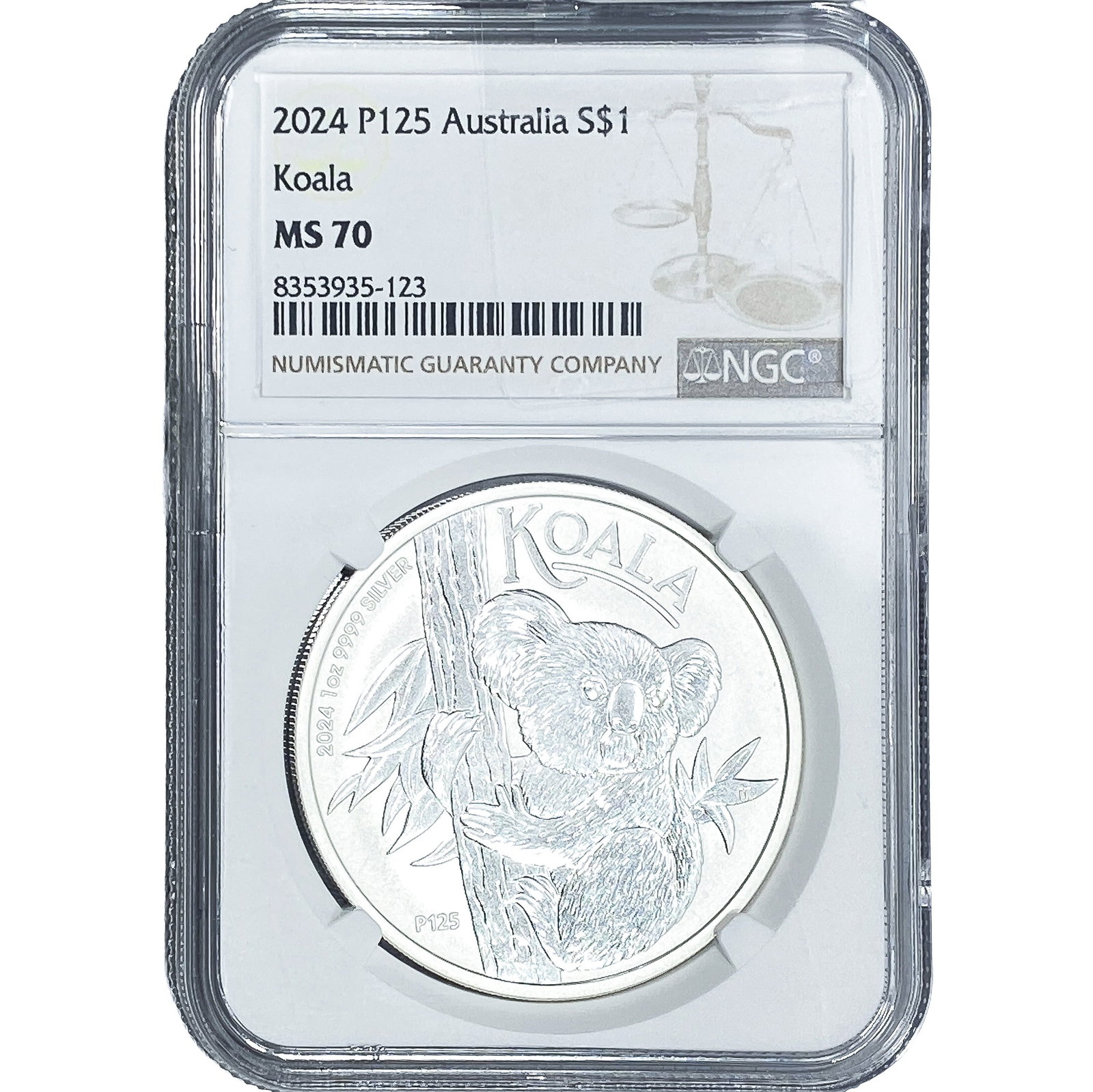 2024 Australia Sliver $1 Koala NGC MS70 P125 (1 of 2)