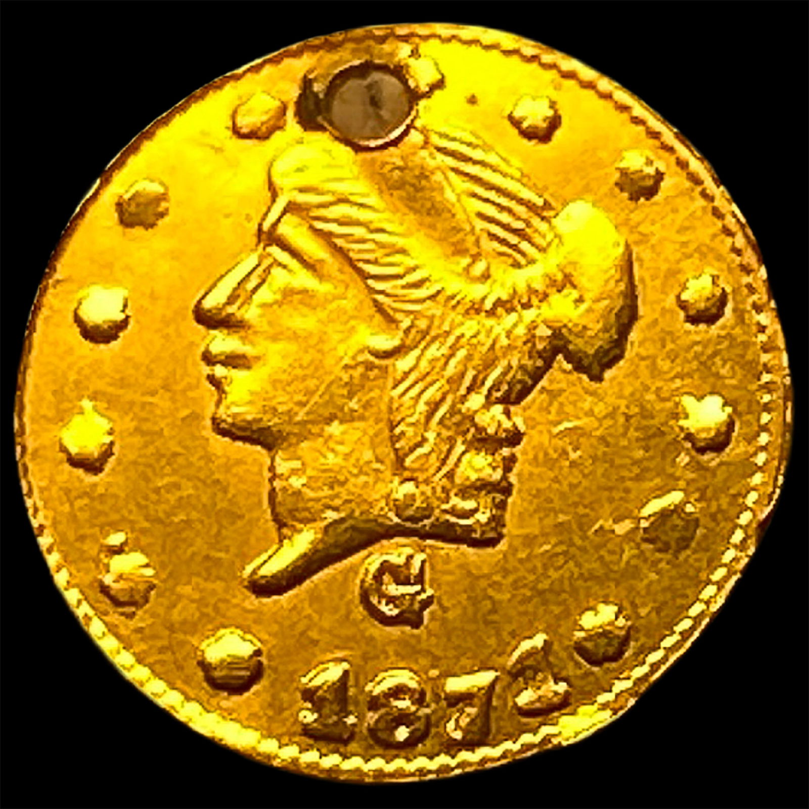 1874 California Gold 1/4 Dollar Token HIGH GRADE: 1874 California Gold 1/4 Dollar Token HIGH GRADE