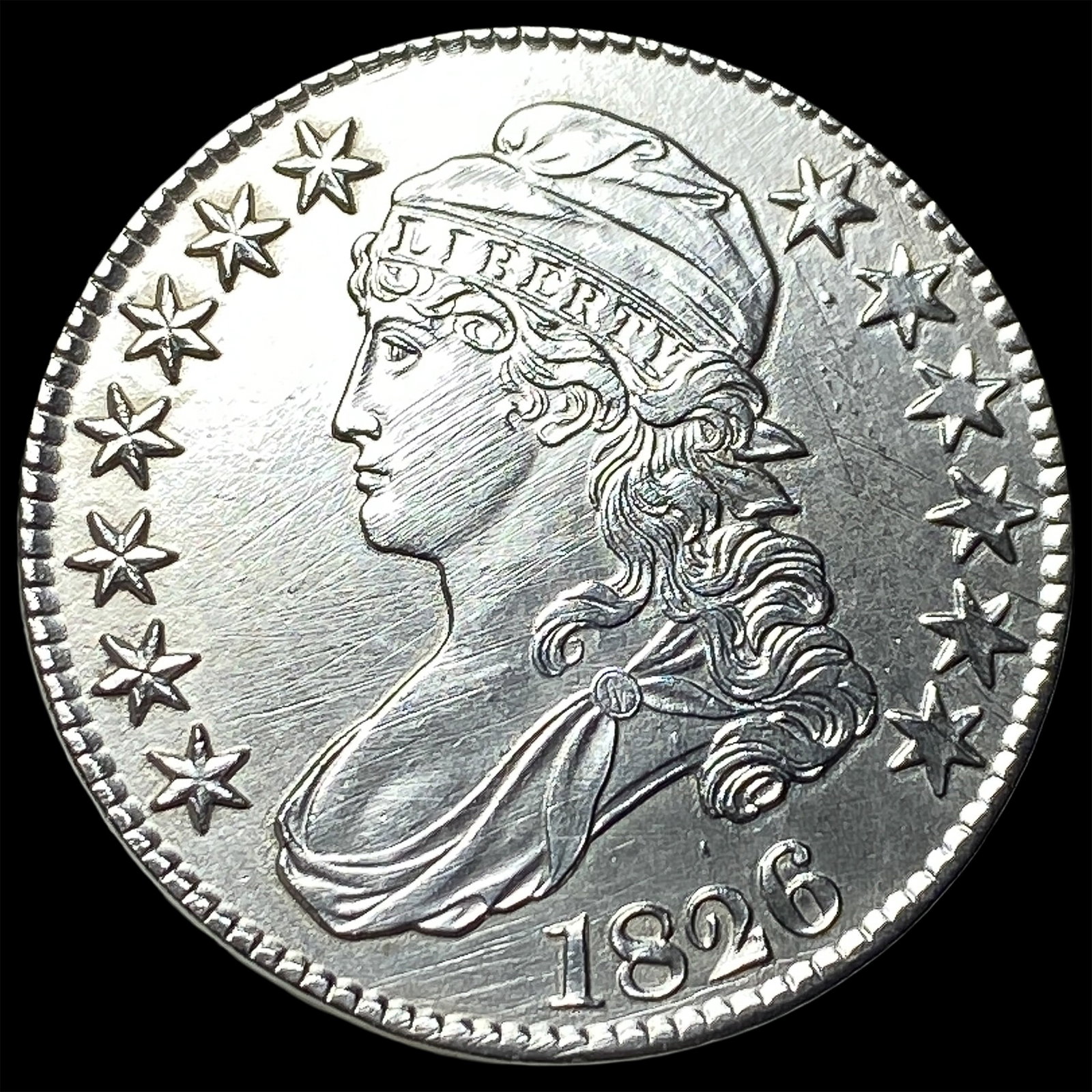 1826 Capped Bust Half Dollar CLOSELY UNCIRCULATED: 1826 Capped Bust Half Dollar CLOSELY UNCIRCULATED