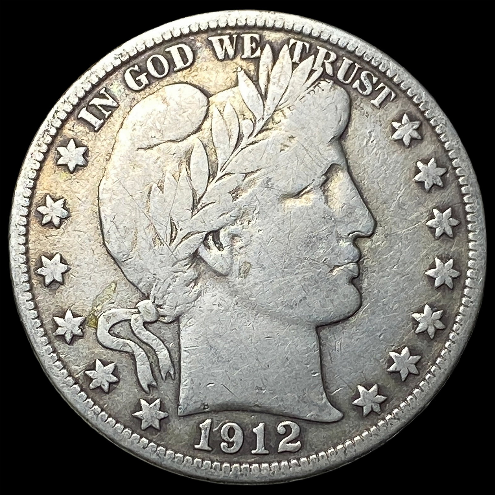 1912-D Silver Barber Half Dollar LIGHTLY CIRCULATED: 1912-D Silver Barber Half Dollar LIGHTLY CIRCULATED