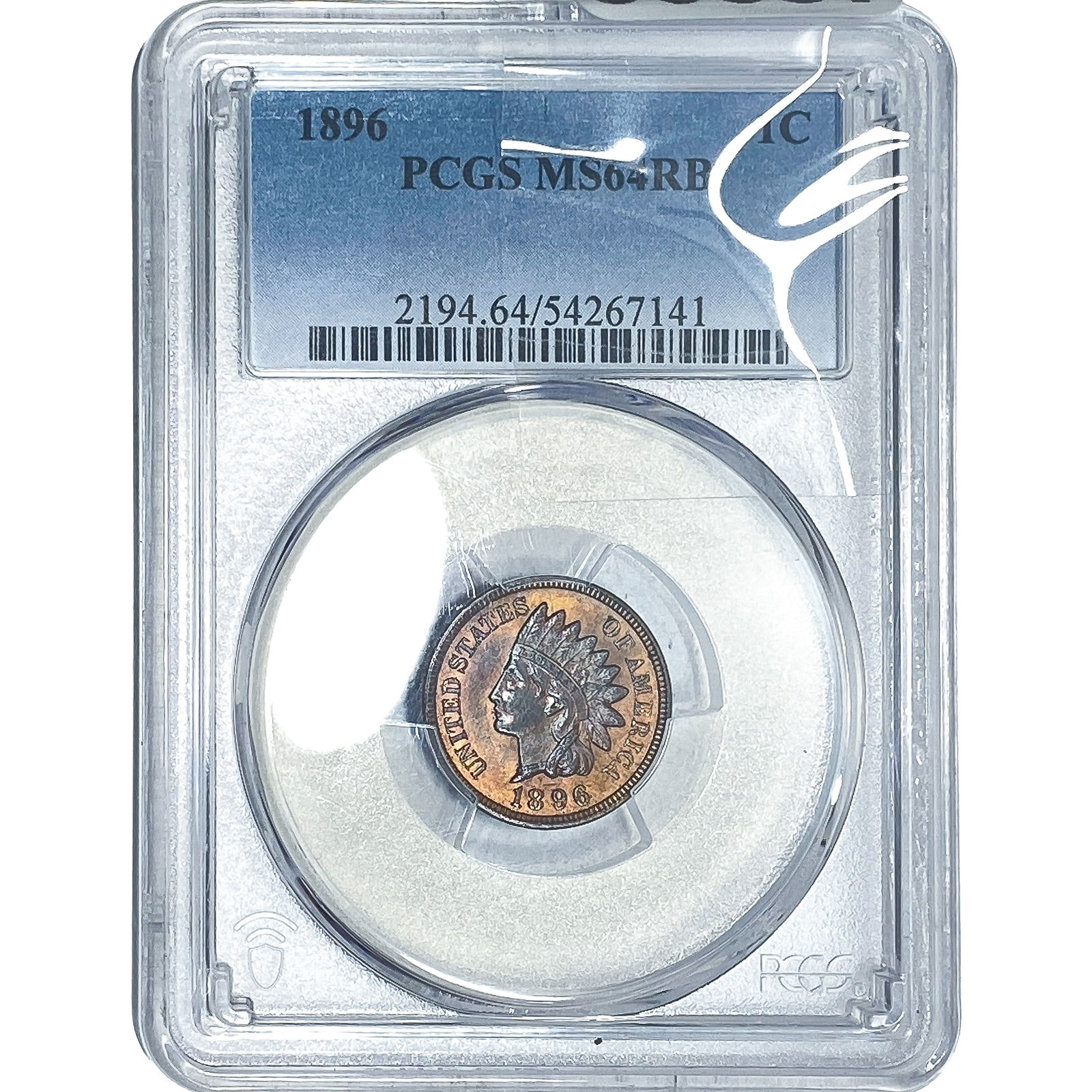 1896 Indian Head Cent PCGS MS64 RB: 1896 Indian Head Cent PCGS MS64 RB