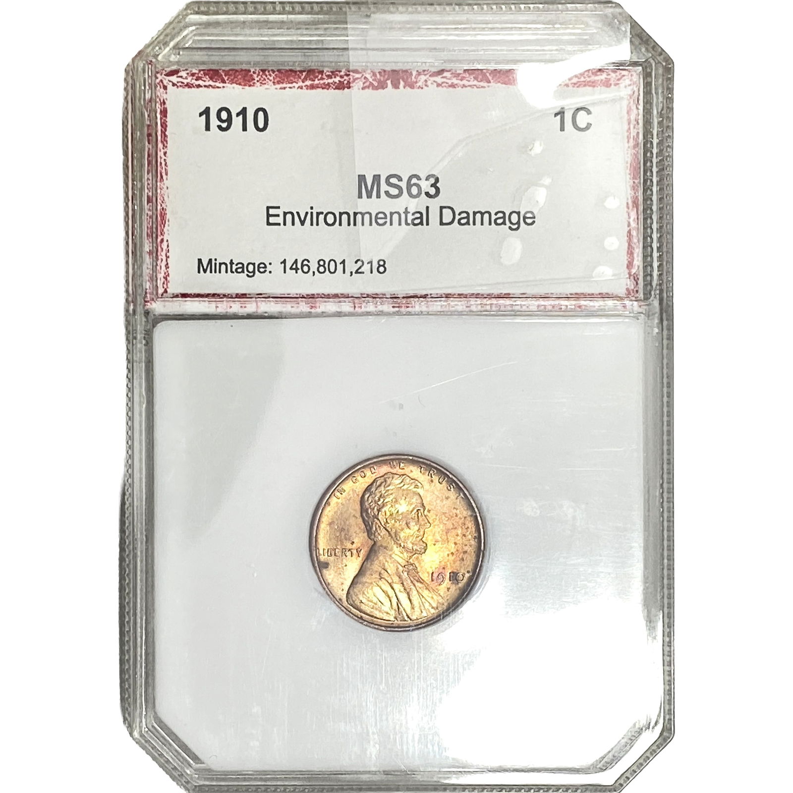 1910 Wheat Cent PCI MS63: 1910 Wheat Cent PCI MS63