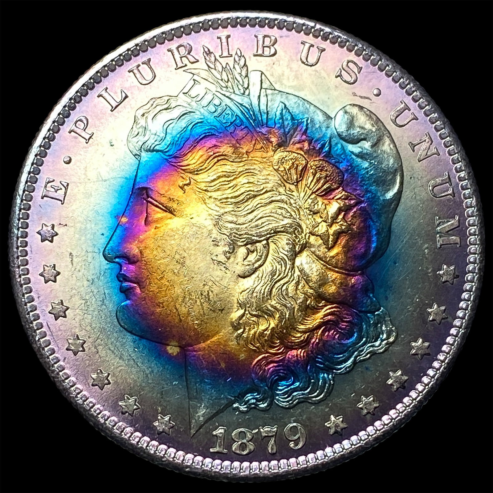1879-S Toned Silver Morgan Dollar UNCIRCULATED: 1879-S Toned Silver Morgan Dollar UNCIRCULATED