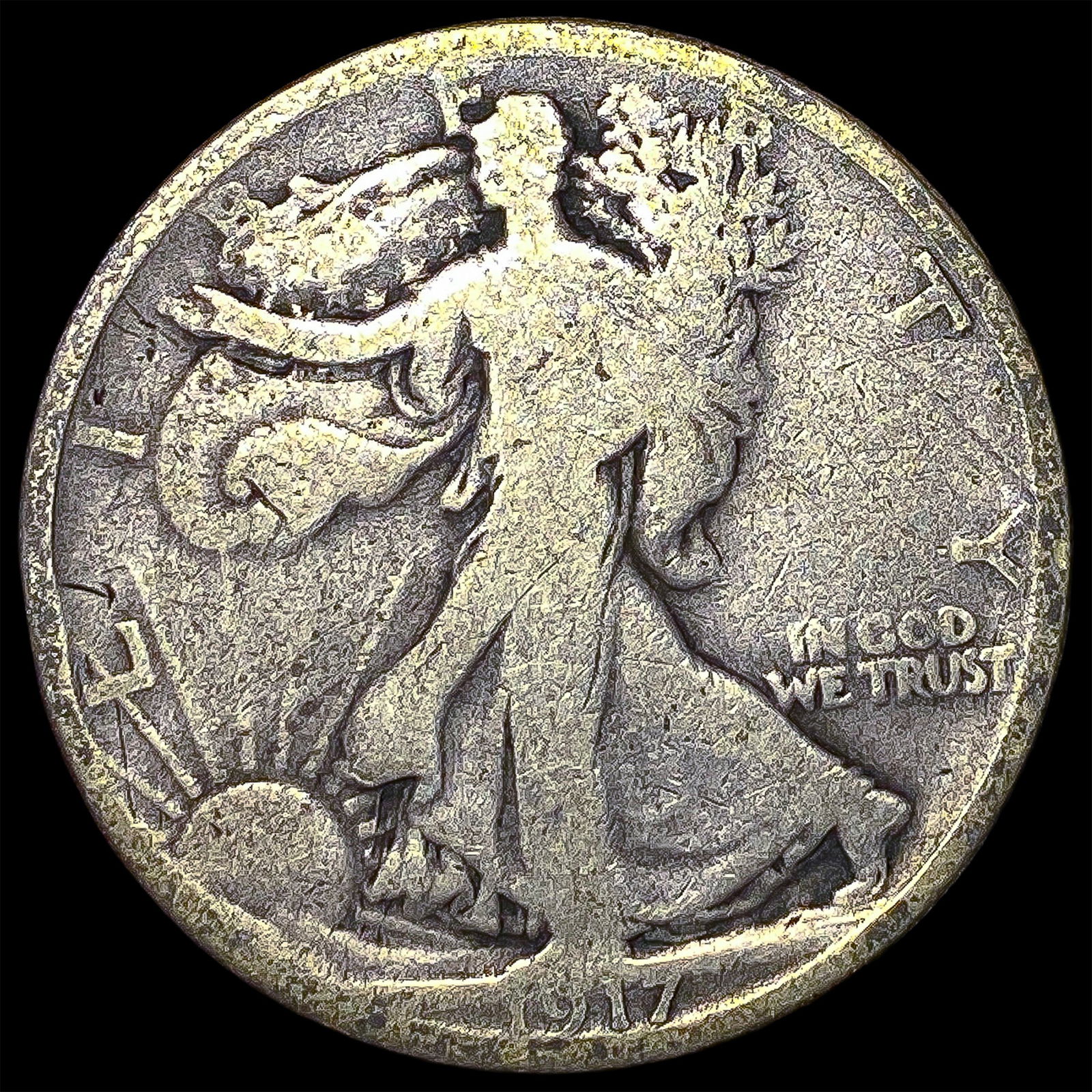 1917-D Silver Walking Liberty Half Dollar NICELY CIRCULATED: 1917-D Silver Walking Liberty Half Dollar NICELY CIRCULATED