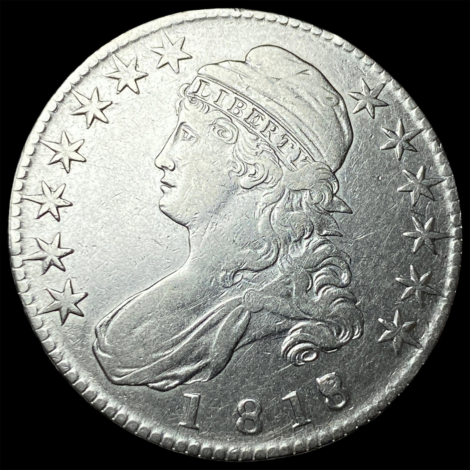 1818 Capped Bust Half Dollar ABOUT UNCIRCULATED: 1818 Capped Bust Half Dollar ABOUT UNCIRCULATED