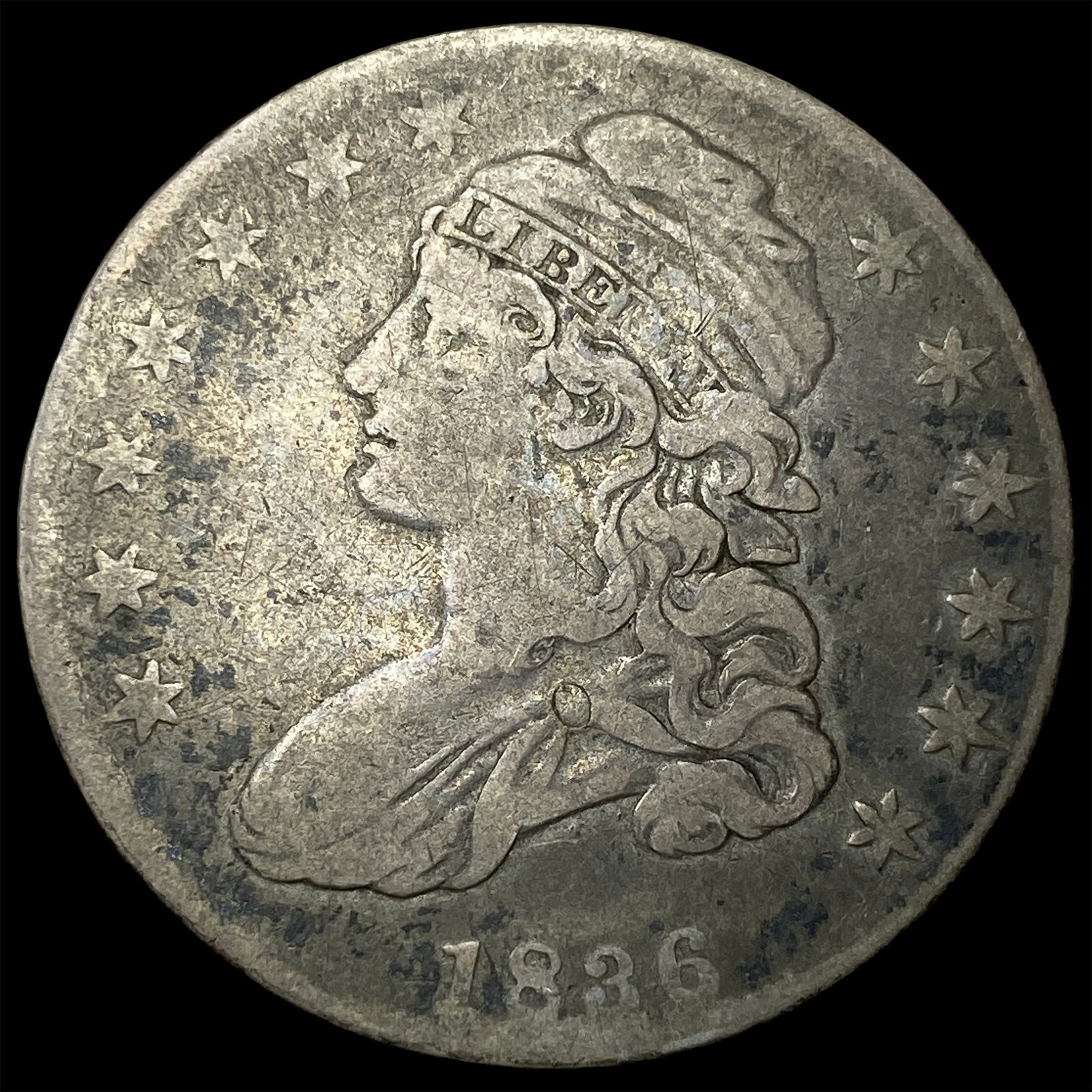 1836 Capped Bust Half Dollar LIGHTLY CIRCULATED: 1836 Capped Bust Half Dollar LIGHTLY CIRCULATED