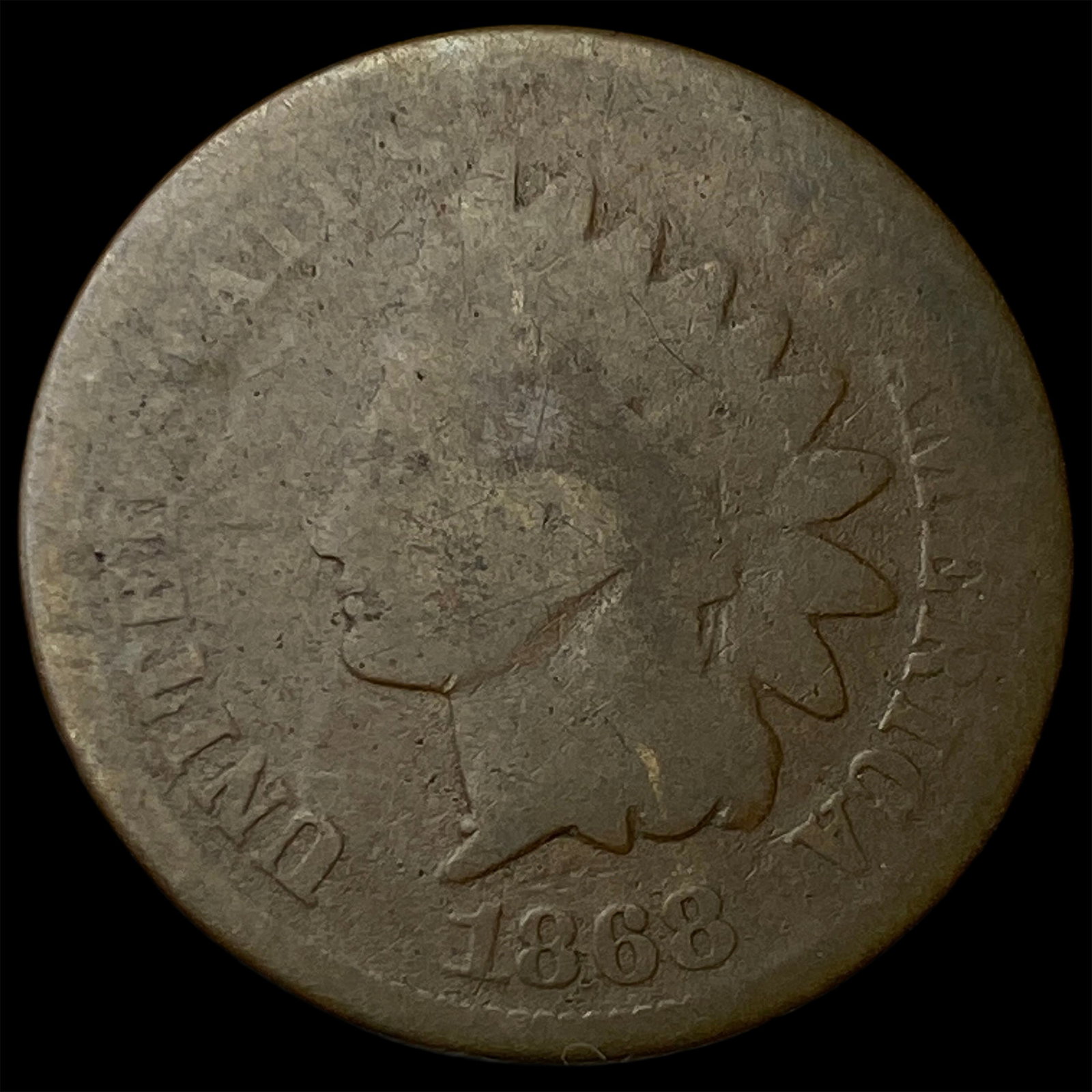 1868 Indian Head Cent NICELY CIRCULATED (1 of 2)