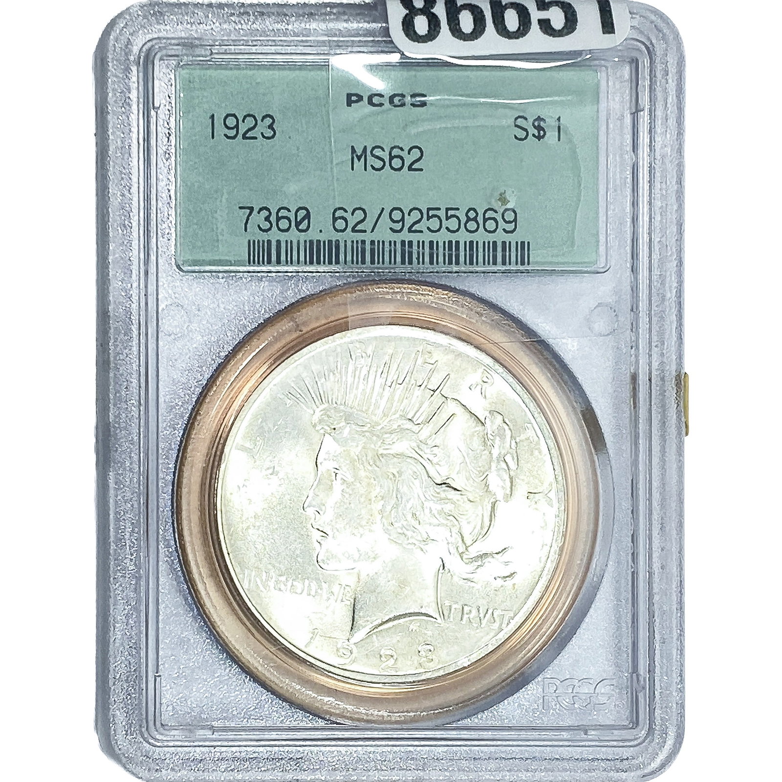 1923 Silver Peace Dollar PCGS MS62 (1 of 2)