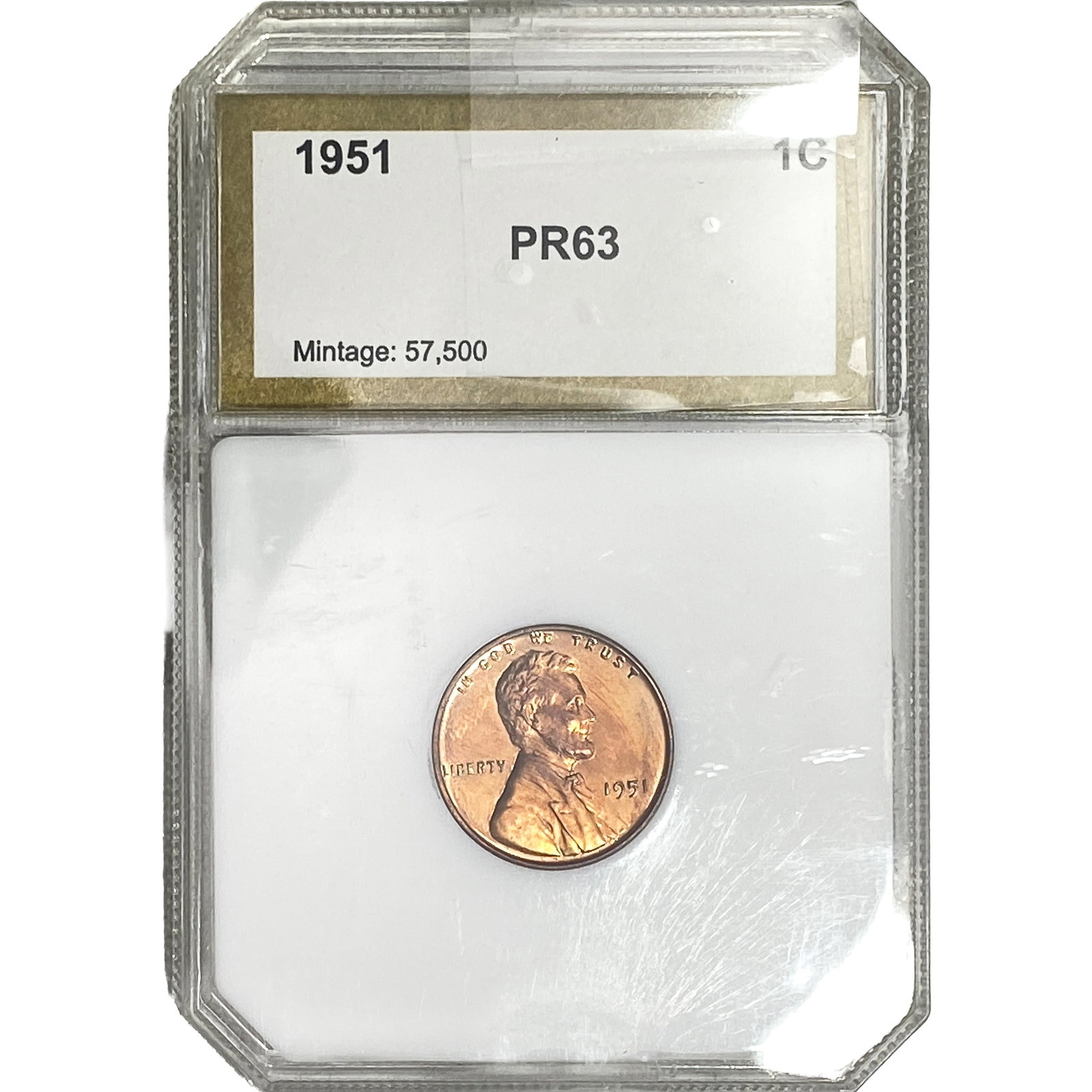 1951 Wheat Cent PCI PR63: 1951 Wheat Cent PCI PR63