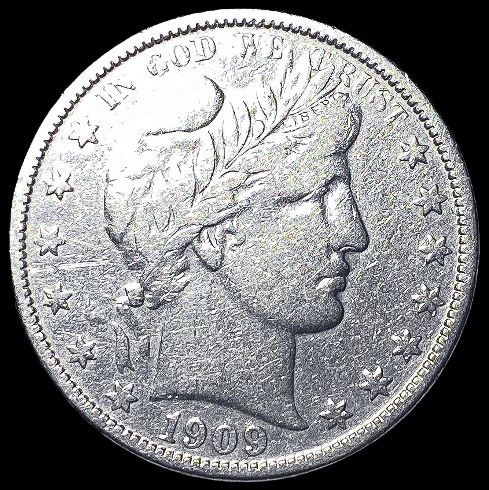 1909-O Silver Barber Half Dollar LIGHTLY CIRCULATED (1 of 2)