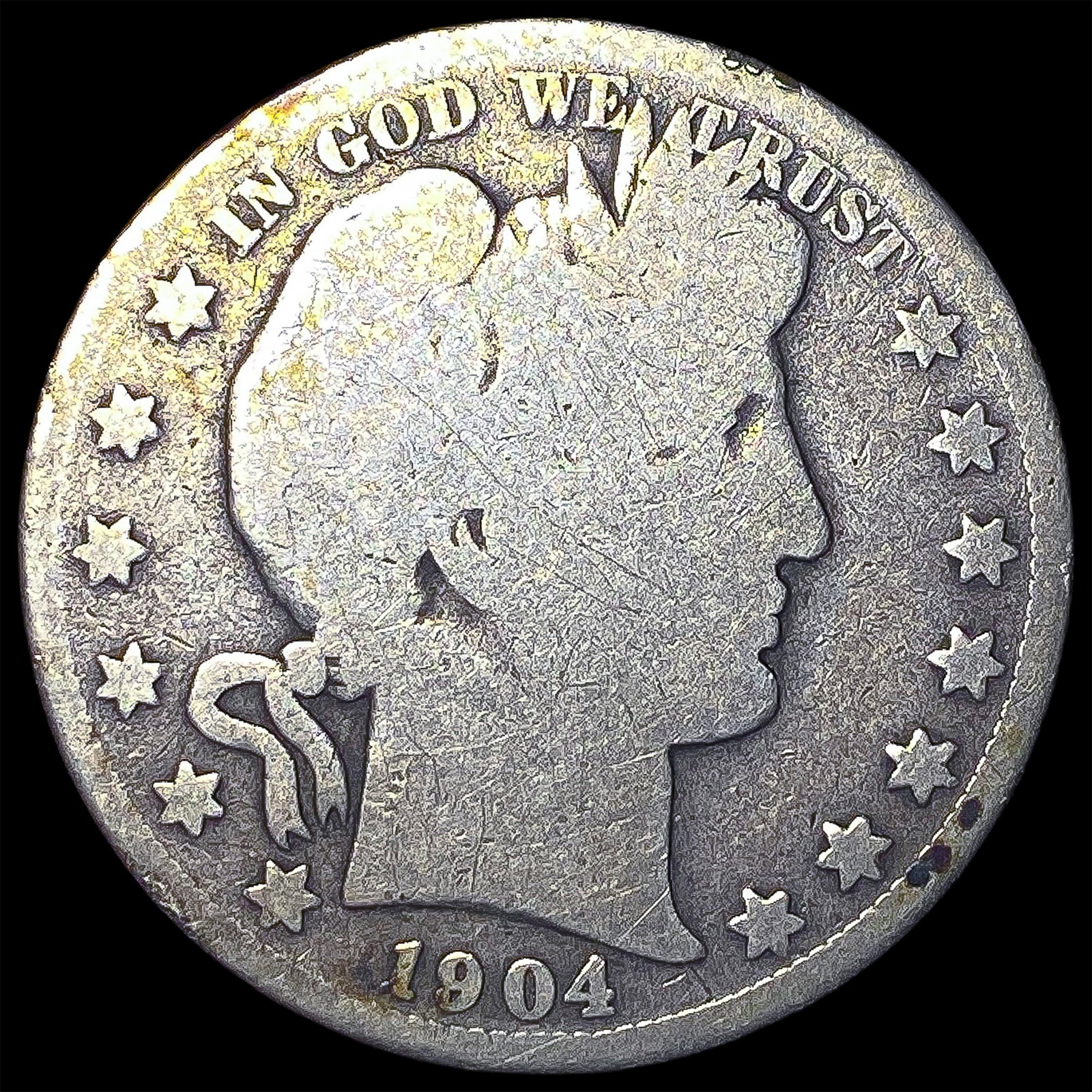 1904-O Silver Barber Half Dollar NICELY CIRCULATED (1 of 2)