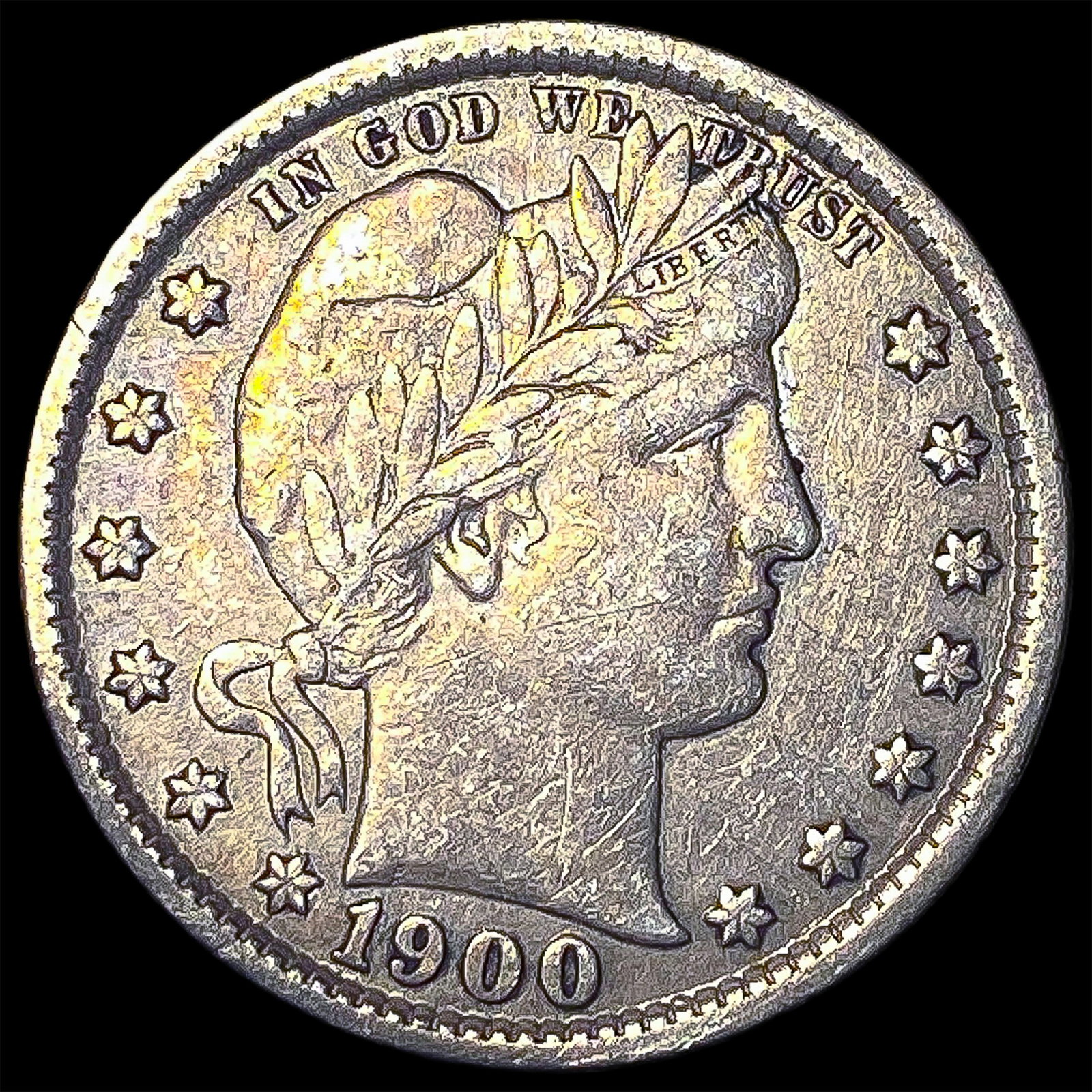 1900 Barber Silver Quarter NEARLY UNCIRCULATED (1 of 2)