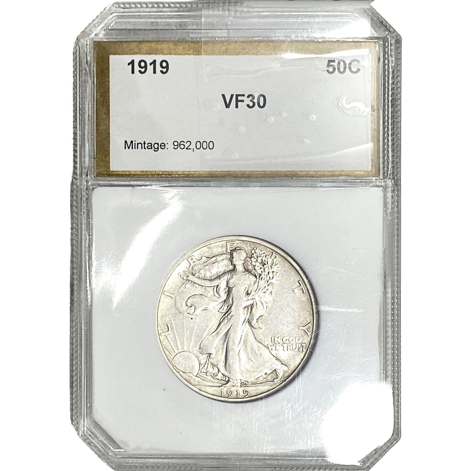 1919 Walking Liberty Half Dollar PCI VF30: 1919 Walking Liberty Half Dollar PCI VF30
