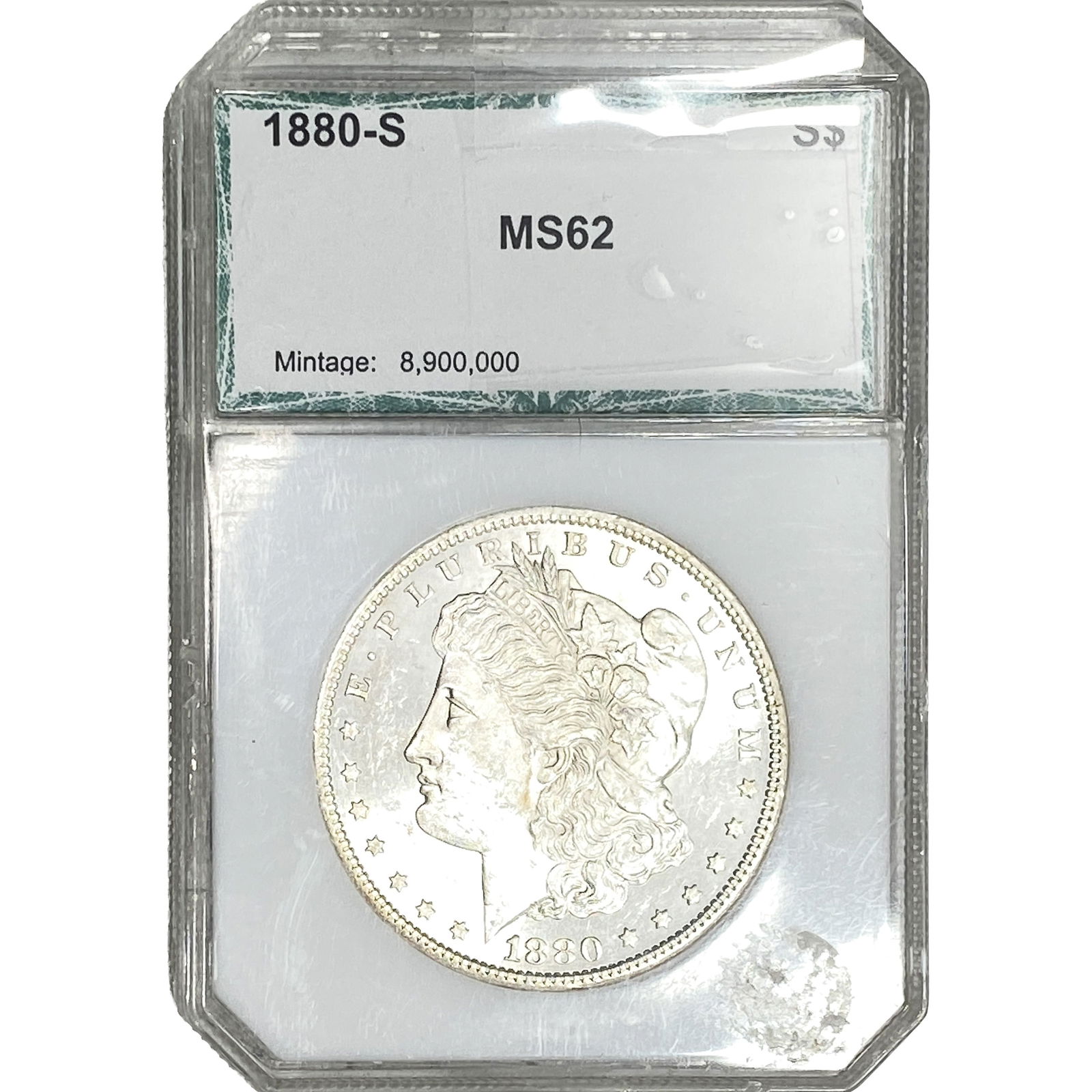 1880-S Morgan Silver Dollar PCI MS62: 1880-S Morgan Silver Dollar PCI MS62